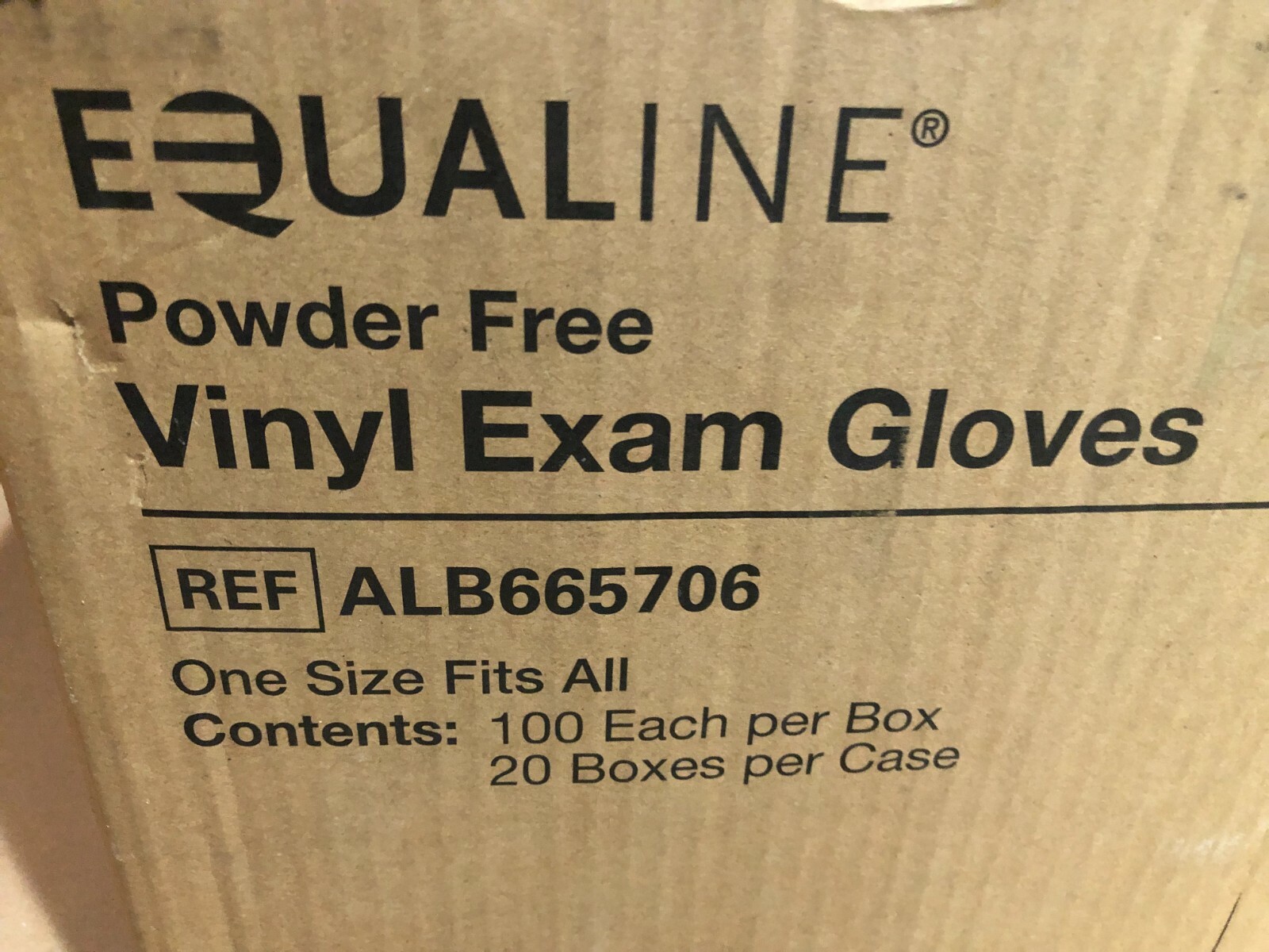 (2000 CASE) Equaline Vinyl Exam Gloves Powder-free One Size Fits All FREE SHIP
