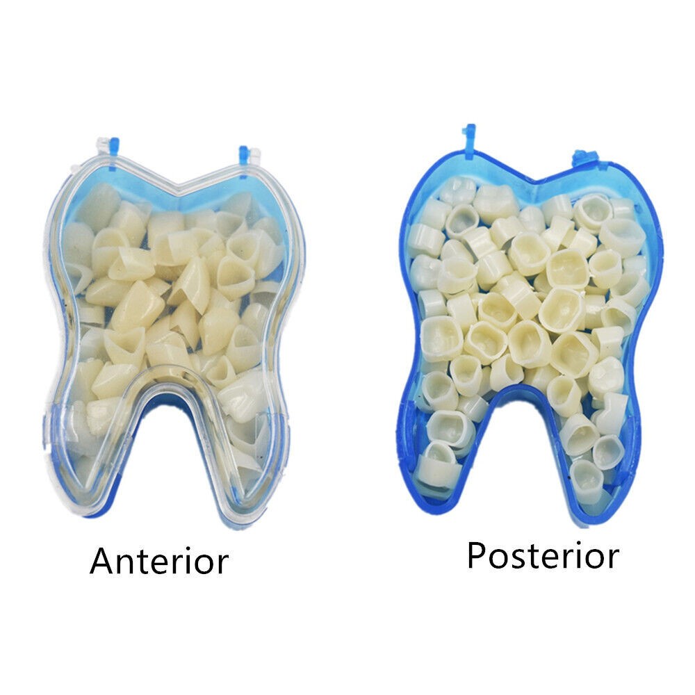 4 Types Dental Oral Temporary Crowns Resin Teeth Tooth Polycarbonate Caps Box