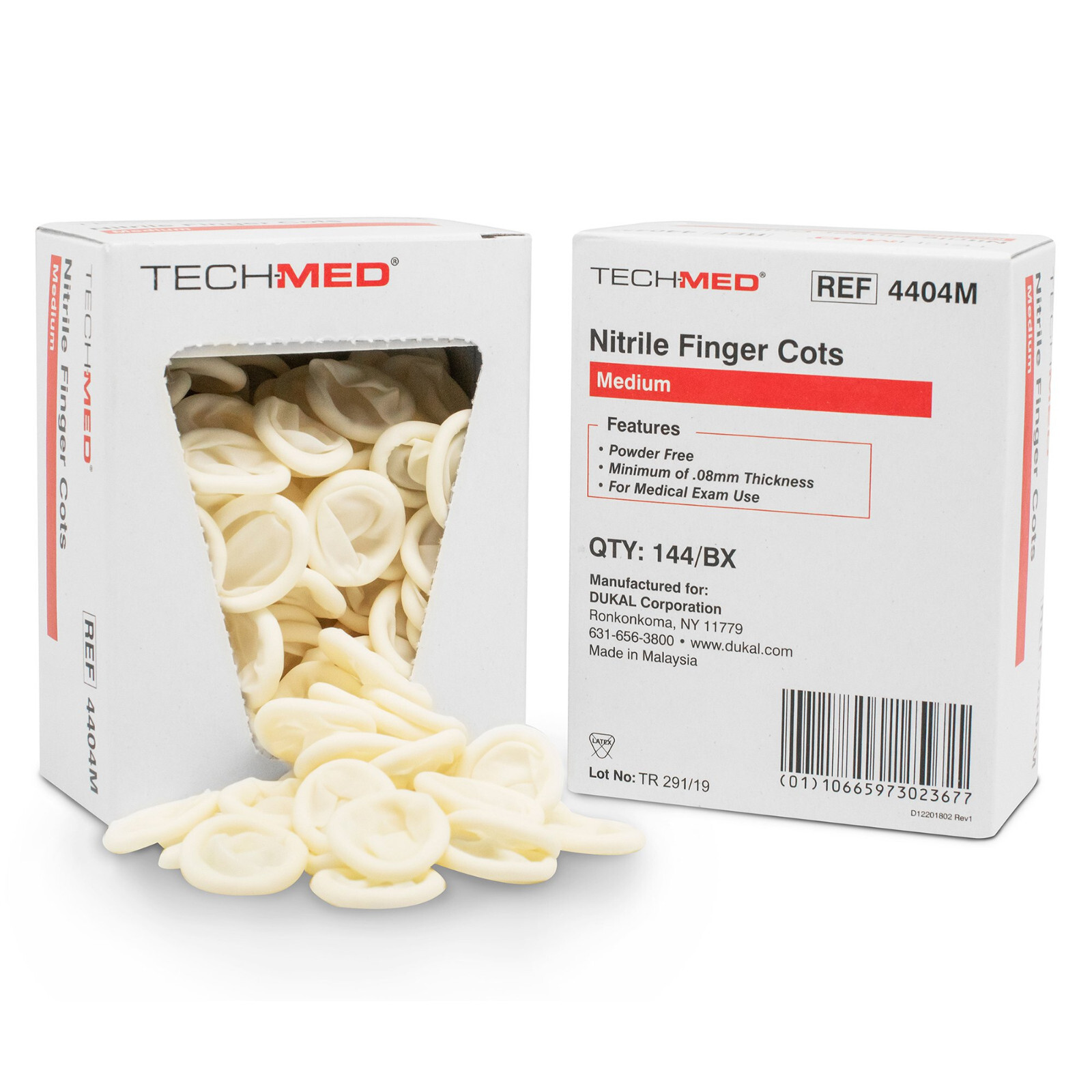 Nitrile Finger Cots MEDIUM 2-1/4 Inch Powder-Free Latex-Free Disposable 144/Box