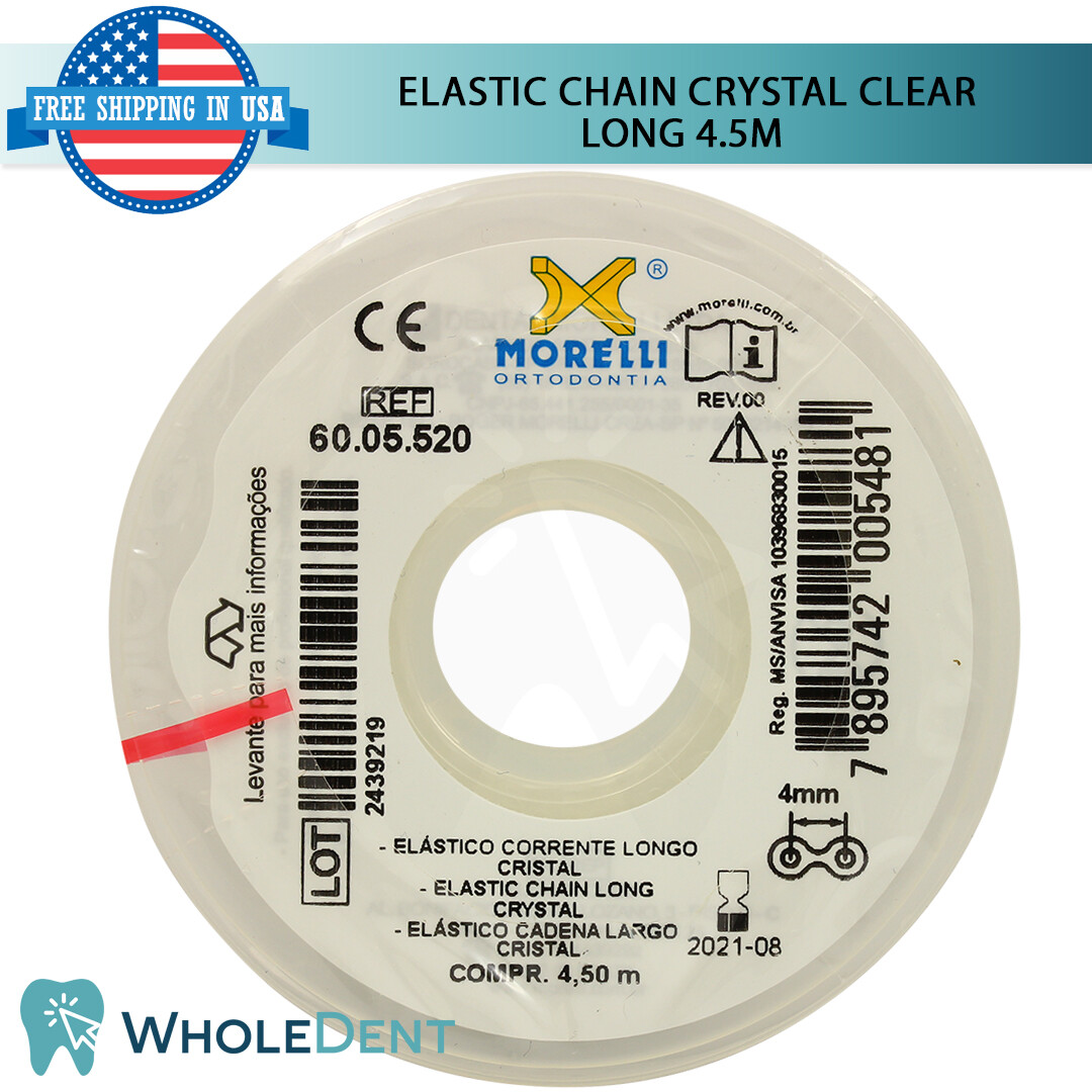Orthodontic Dental Elastic Chain Crystal Clear Long 4.5m Power Tooth Morelli