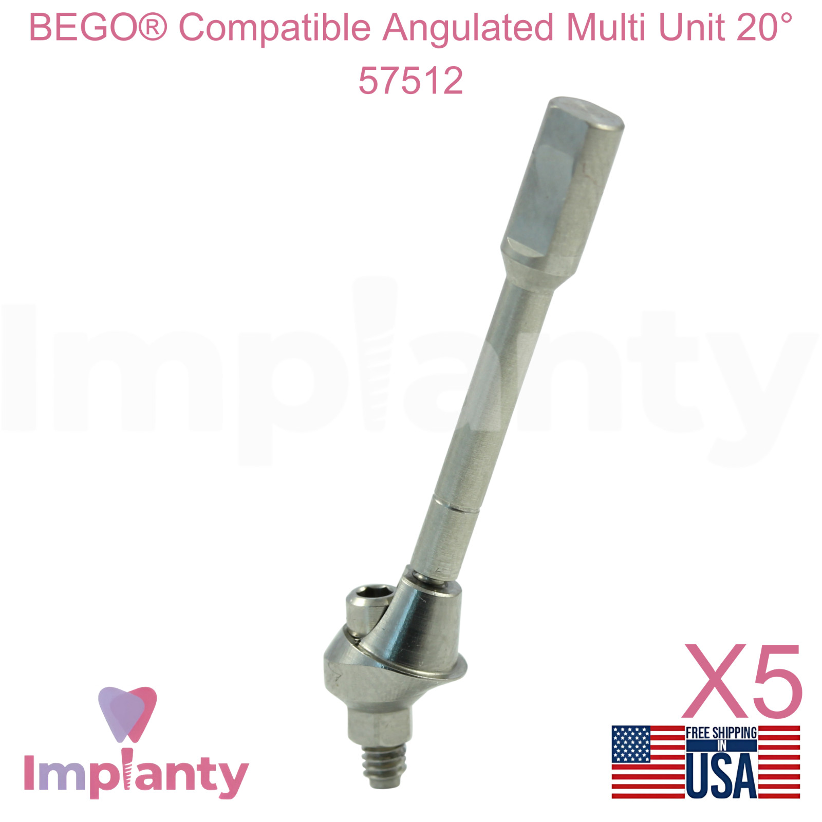 5x Bego® Compatible Angulated Multi Unit 20° 57512 Dental Prosthetic Ø4.1mm