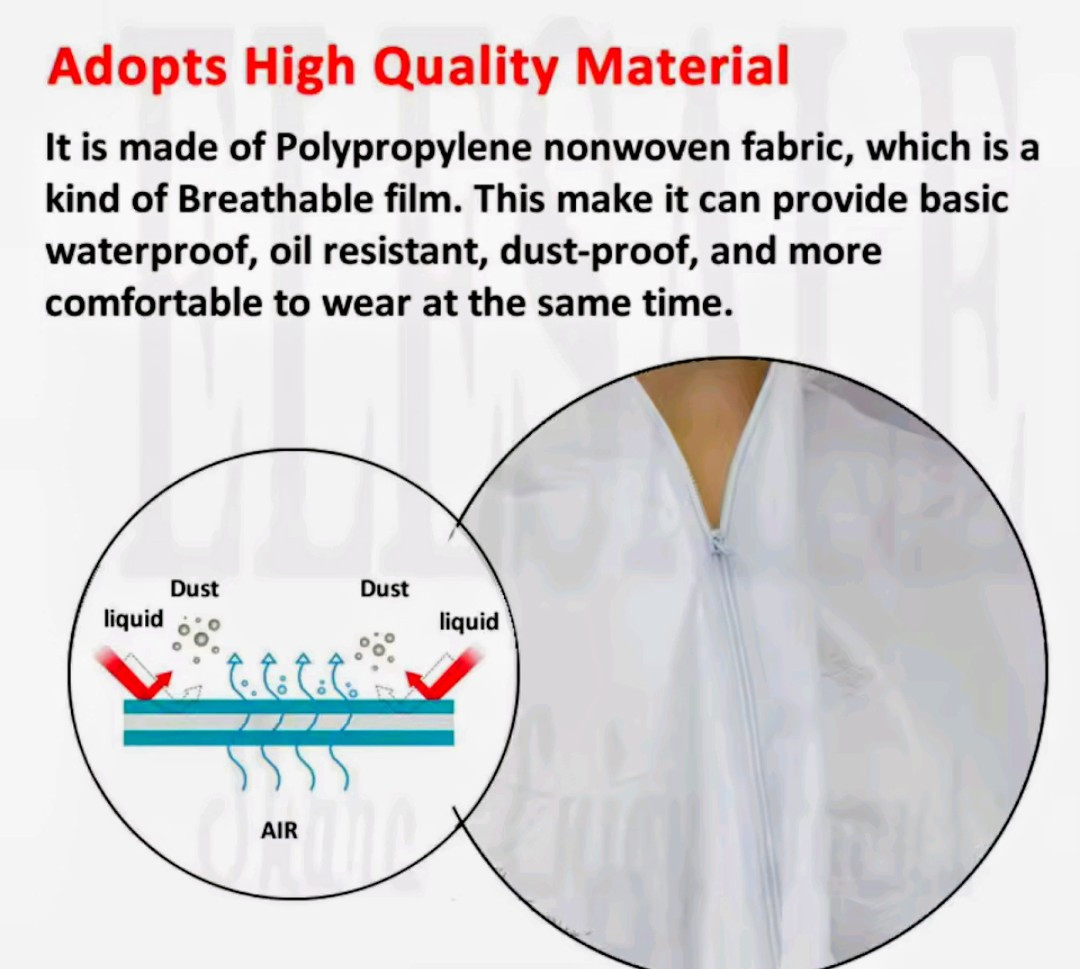 Disposable Breathable/Dust proof /water and oil resistant safety clothing/garden