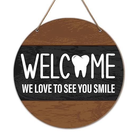 Dental Office Welcome Wooden Wall Decor, We Love to See You Smile PACK OF 1PC