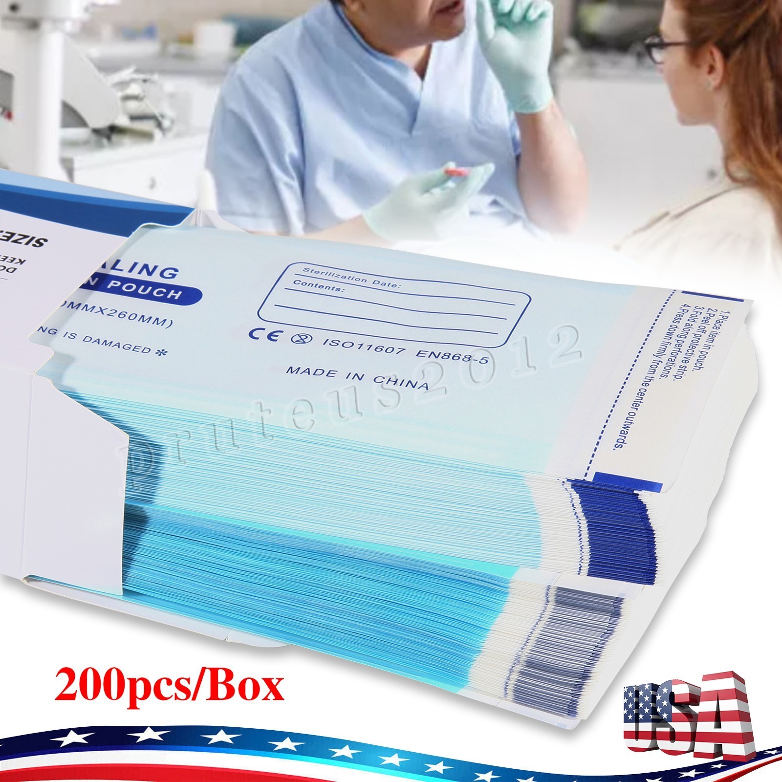 Self Sterilization Pouches Autoclave, Medical Sterilizer Bags Dental Tattoo Nail