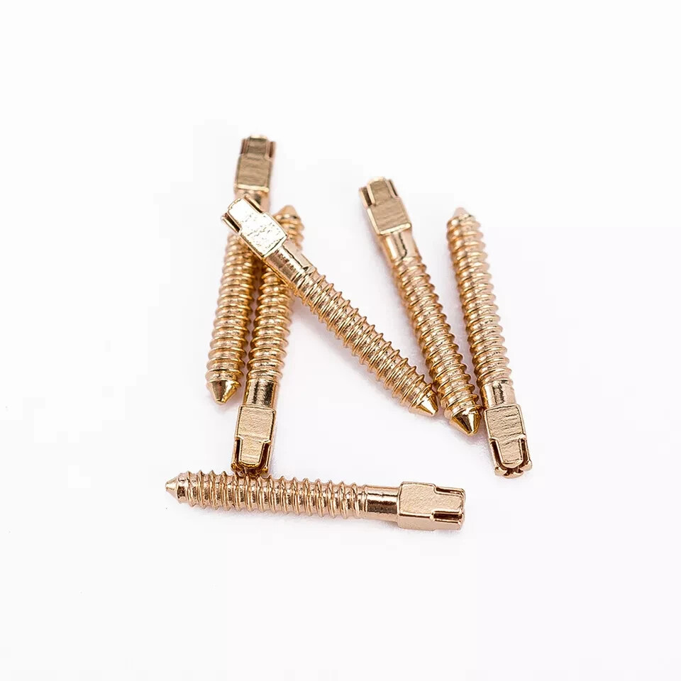 120Pcs Dental Endo Stainless Steel Conical Screw Posts Silver Gold/Fiber Posts