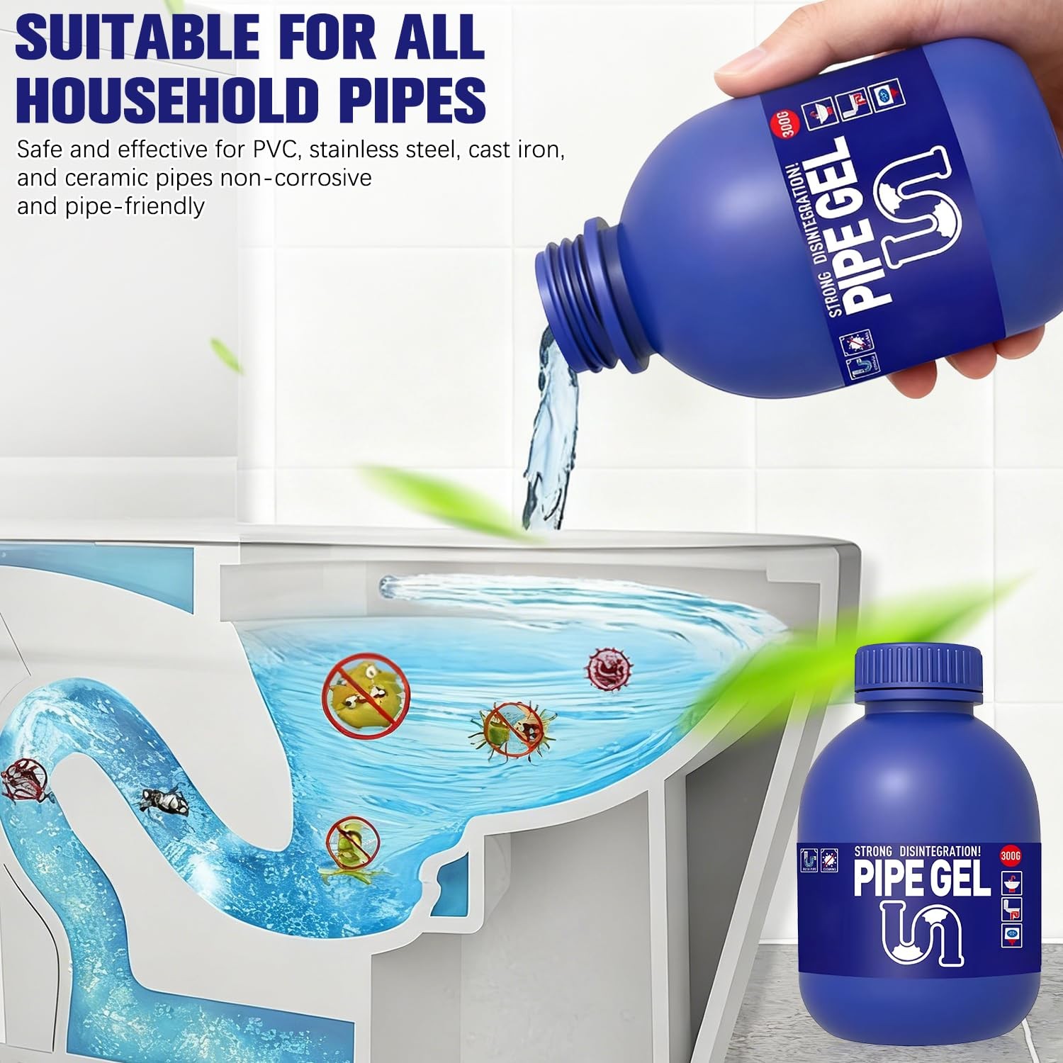 Pipe Bobo Drain Cleaner for Kitchen Sink, Powerful Unclogging,…