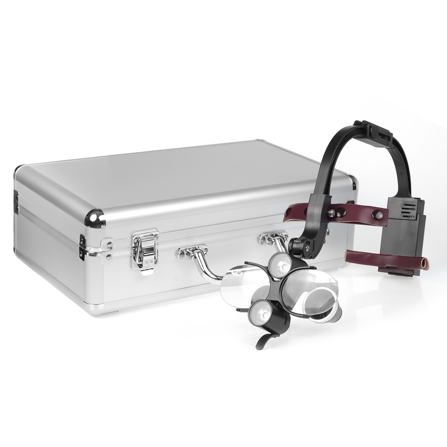 Dental 5W Wireless Optical LED Headlight Two LED Lights with 2.5X-420 Loupes US