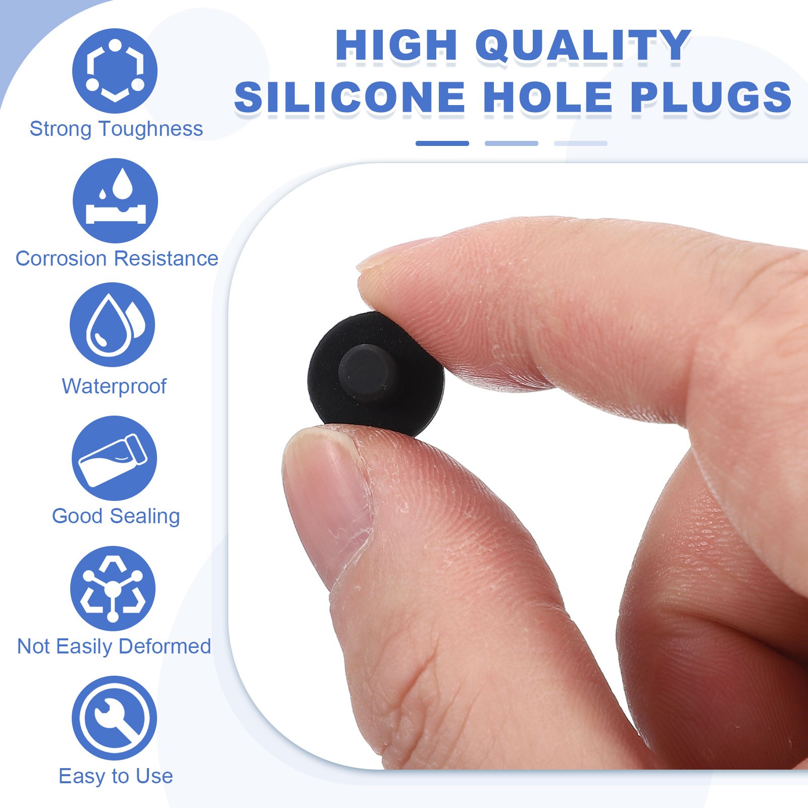 25Pcs T Shaped Solid Silicone Stopper Dia 5 Mm/0.2 Inch Rubber Hole Plugs