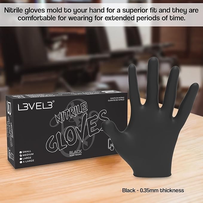 Level 3 Nitrile Gloves Professional Heavy Duty Disposable Gloves Latex Free