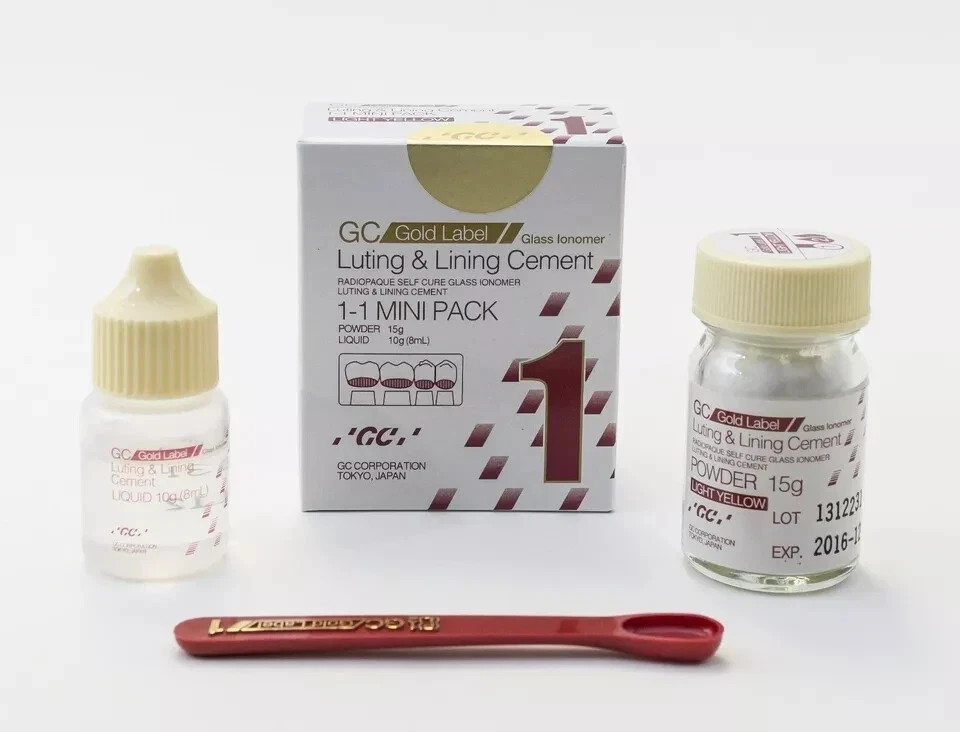GC Fuji 1 Mini Pack Luting & Lining Cement Glass Ionomer Radiopaque 15g/10g.