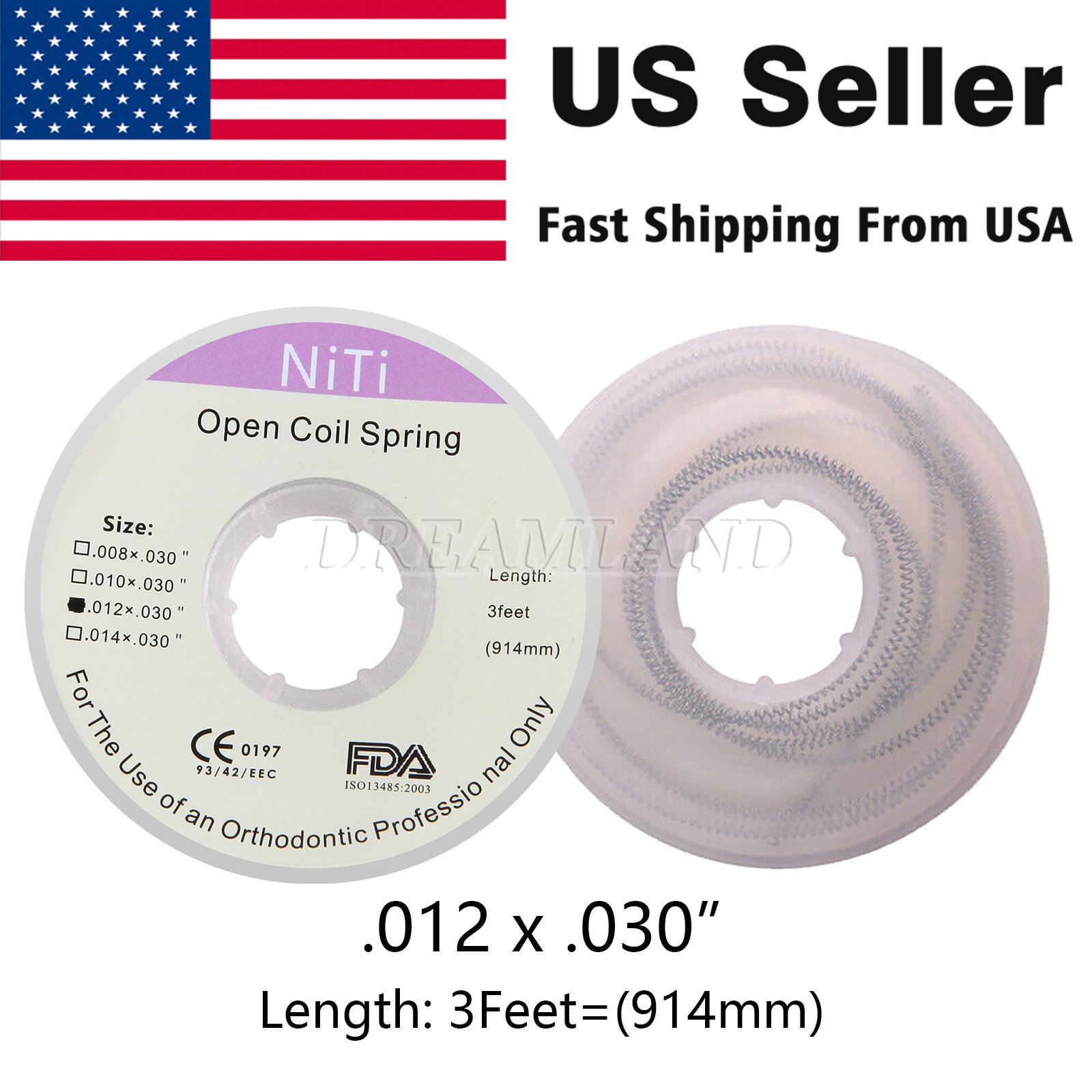 Dental Ortho Niti Open Coil Spring 012*030″ *914mm