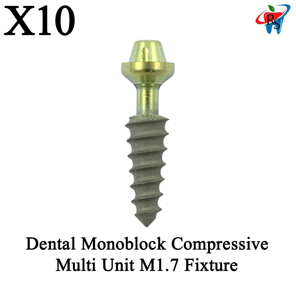 10pcs Dental Monoblock Compressive Multi Unit M1.7 Fixture Titanium Sterile