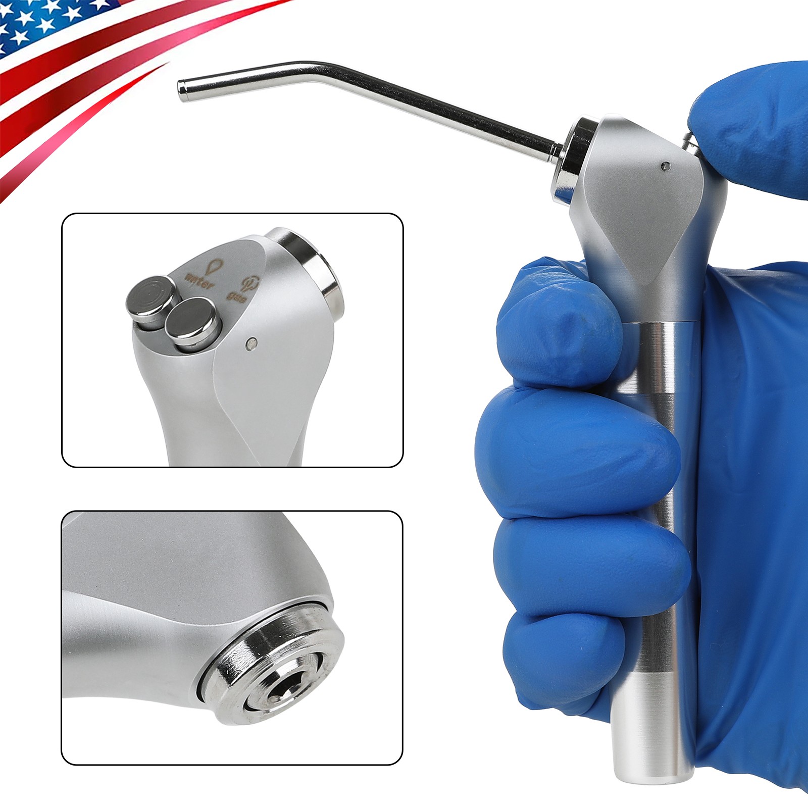 Dental Air Water Spray Triple Syringe Solid Alloy /Plastic Nozzles/Tips/Tubes US