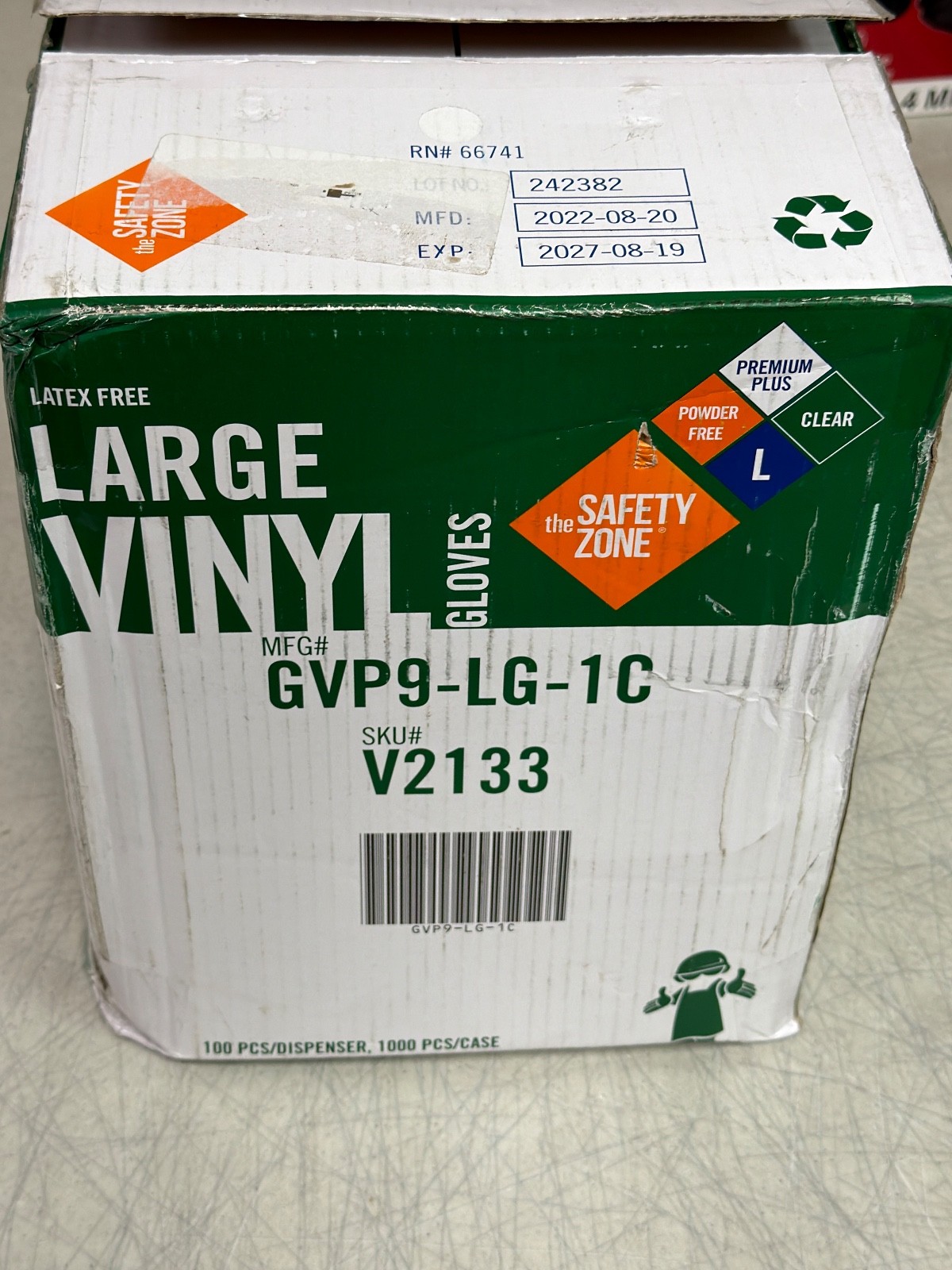 SAFETY ZONE GVP9-LG-HH Light-Weight Clear Vinyl Gloves 1,000 Gloves (10 PACK)