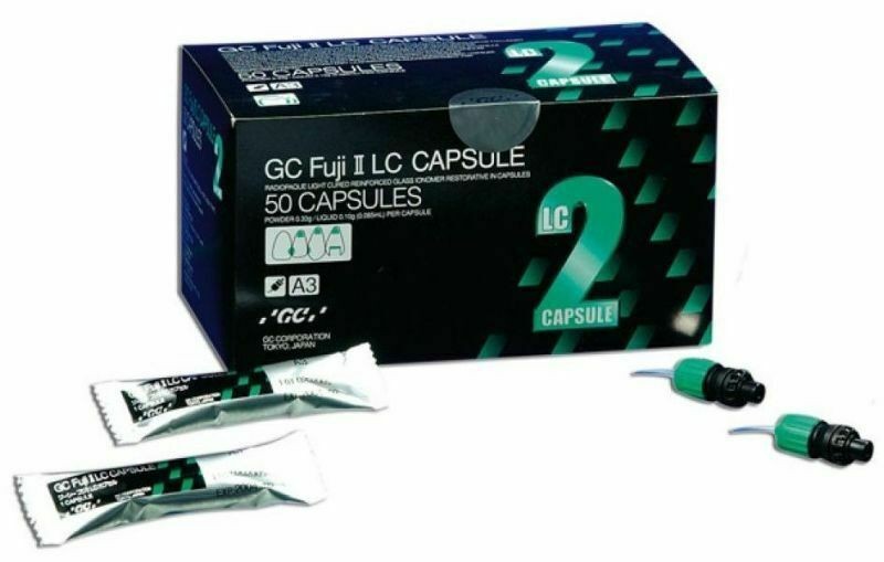 GC Capsules FUJI II Gold Label II LC Glass Ionomer Cement Restorative 50/Pk A2