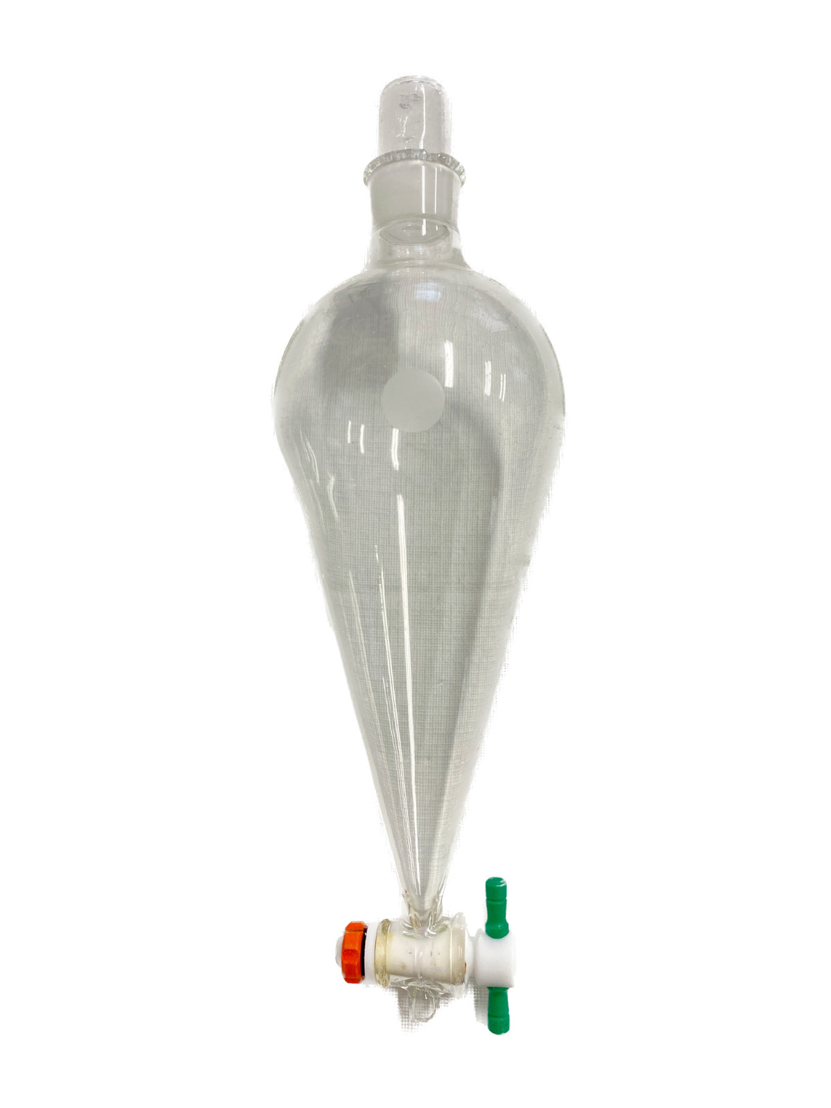 Chemglass 500mL Glass Squibb Separatory Funnel #27 Stpr 4mm PTFE Stpk CG174205 B