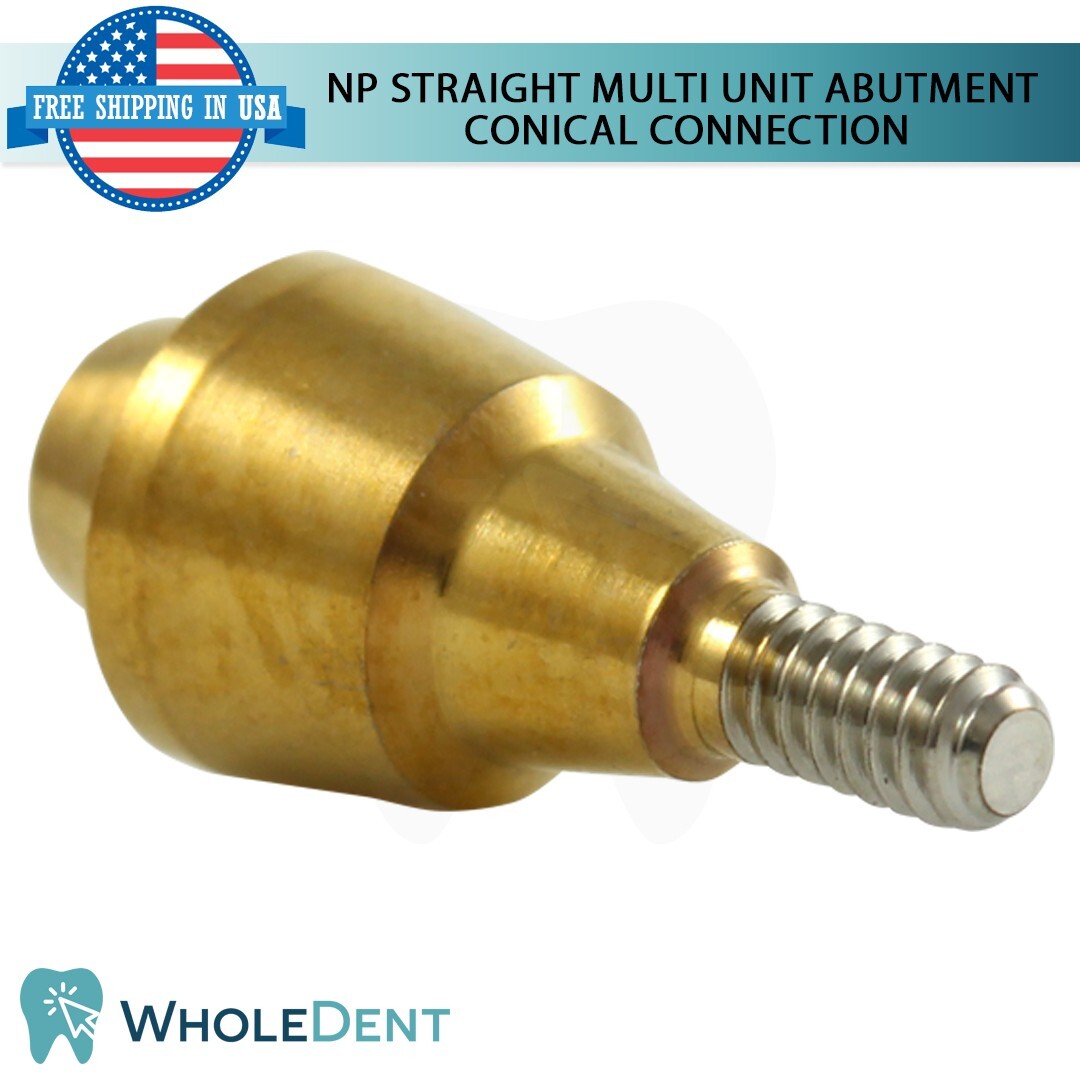 5x NP Conical Connection Straight Abutment Multi Unit 1.6mm Titanium Dental