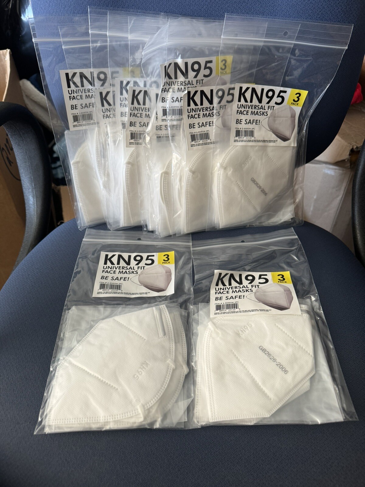 White KN95 Universal Fit 5 Layer Face Mask Disposable 10-3packs (30 Masks Total)