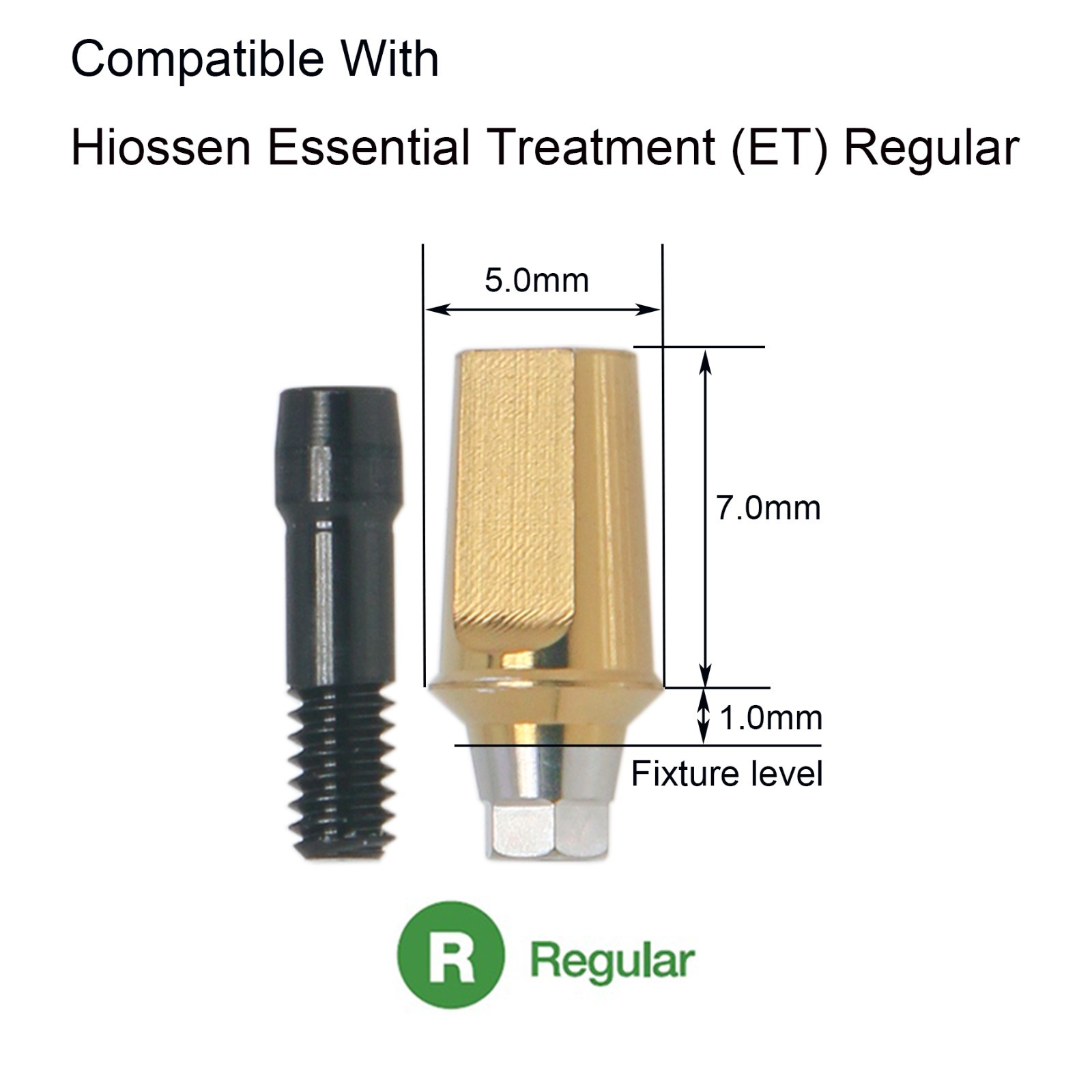 US 5Pcs Regular Titanium Straight Transfer Abutment Fit Osstem Hiossen