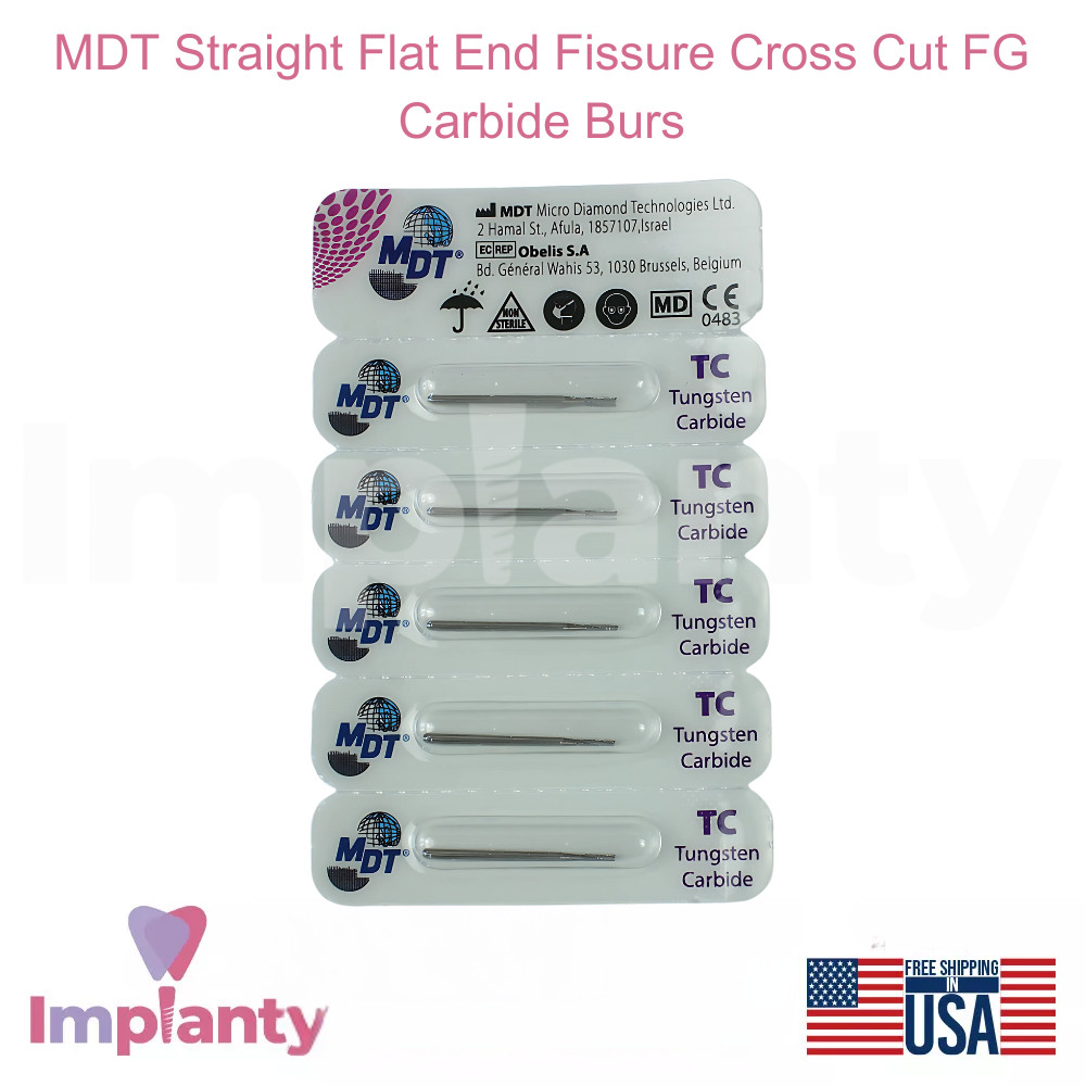 MDT Dental FG Carbide 0perative Straight Flat End Fissure Cross Cut Burs