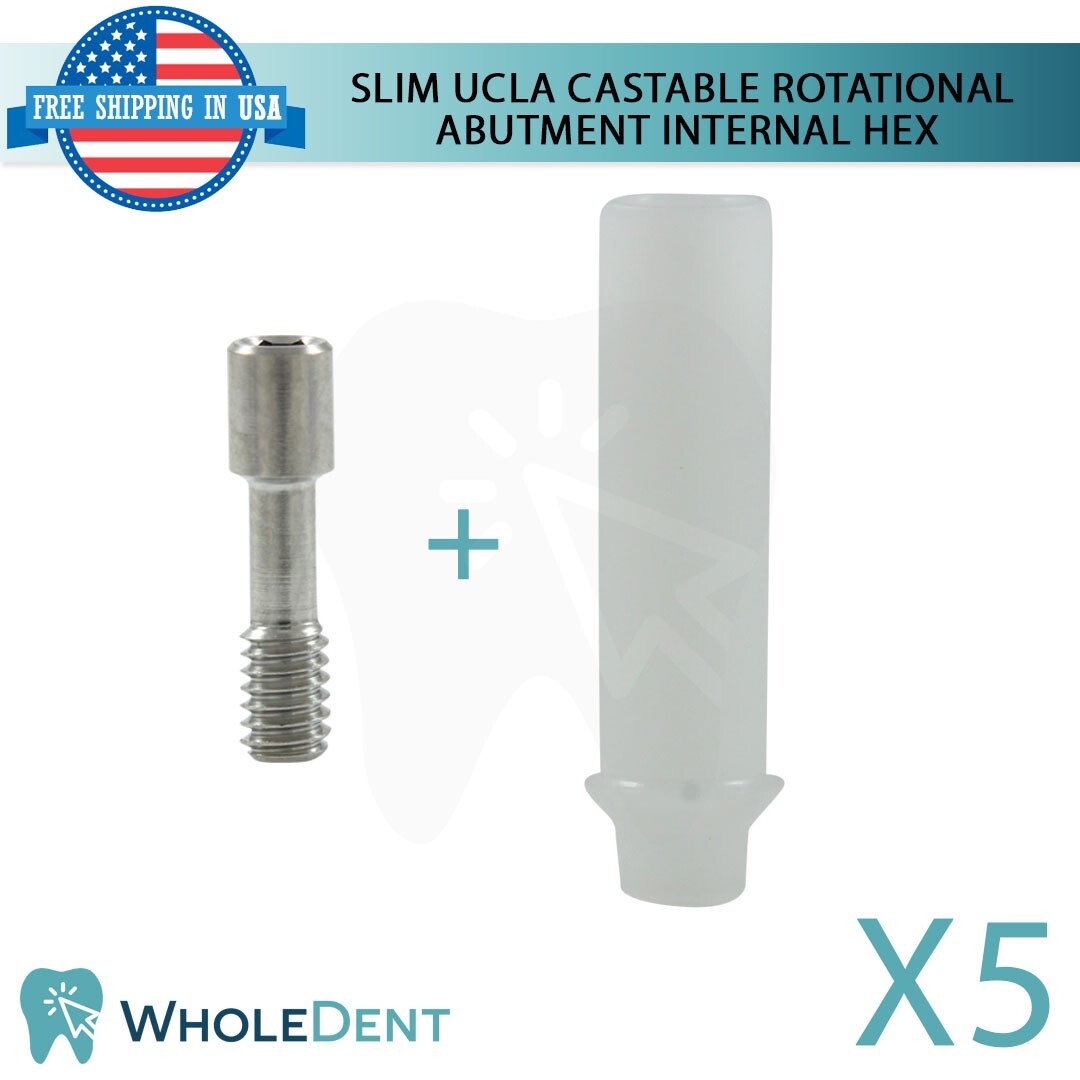 5x UCLA Castable Rotational Abutment Int Hex 2.42 Dental