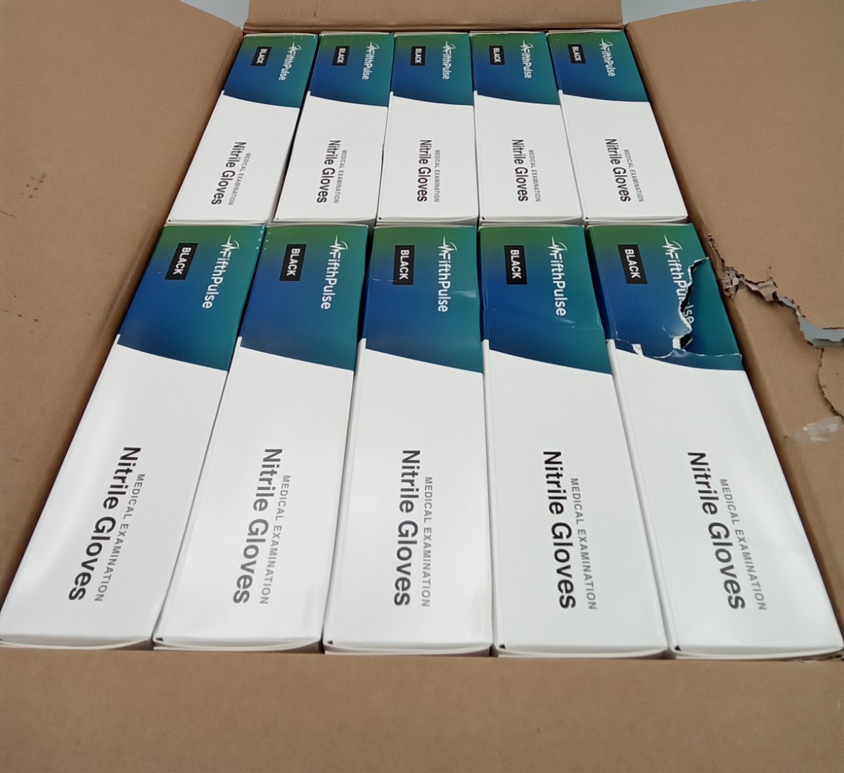 FifthPulse Black Disposable Nitrile Gloves Large, 10 Boxes, 1000 Count, Large