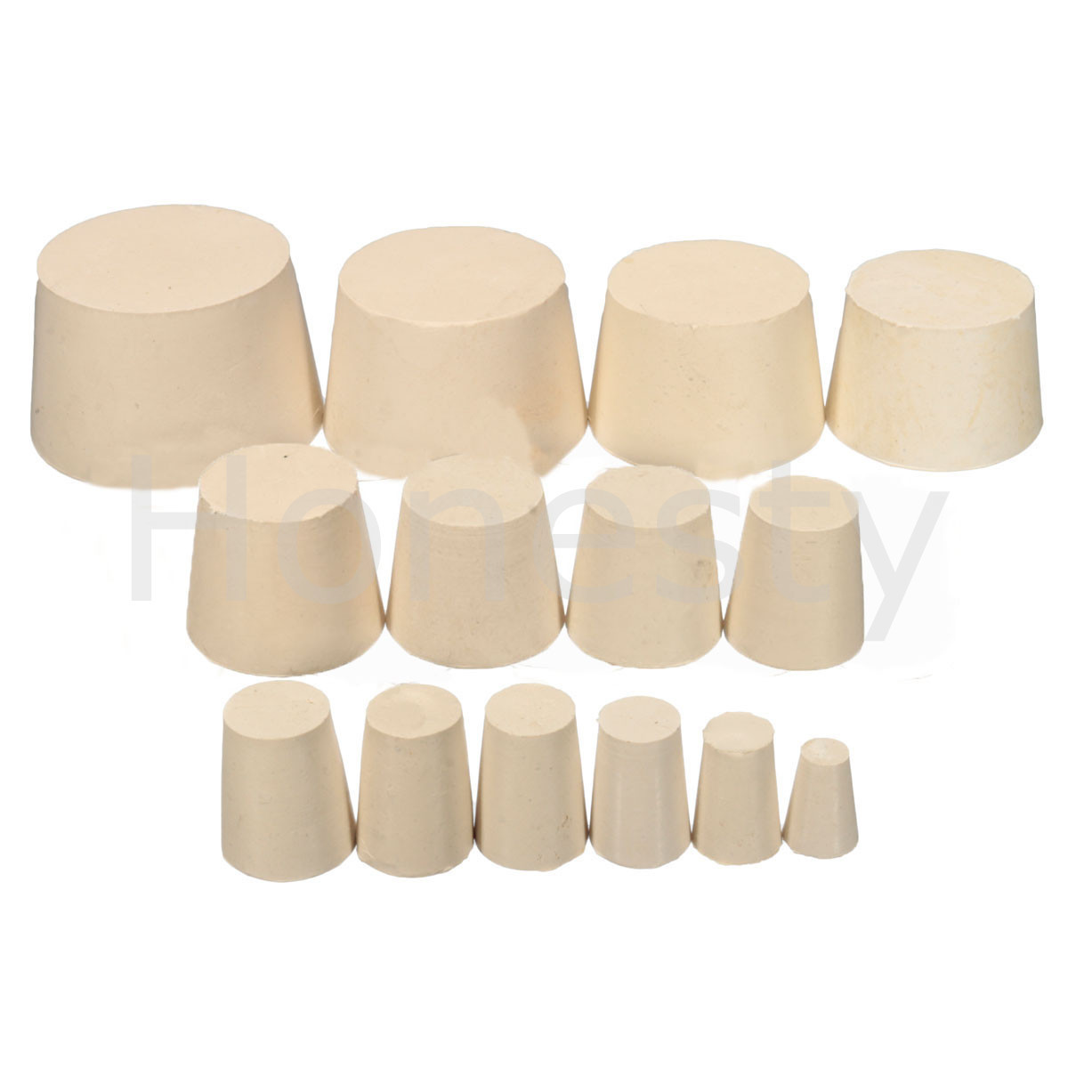 Rubber Stopper Bungs Laboratory Solid Hole Stop Push-In Sealing Plug 15 Size