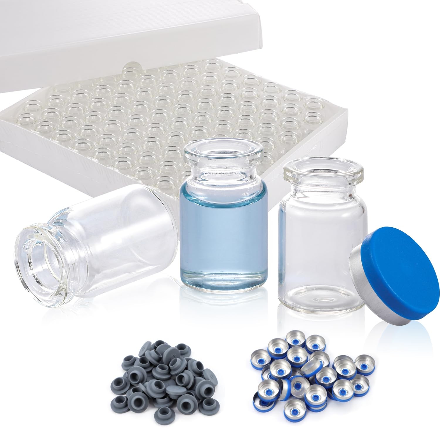 1000PCS 2/3/5/10/20ml Glass Vials Headspace Vials Lab Sample Vials with Caps New
