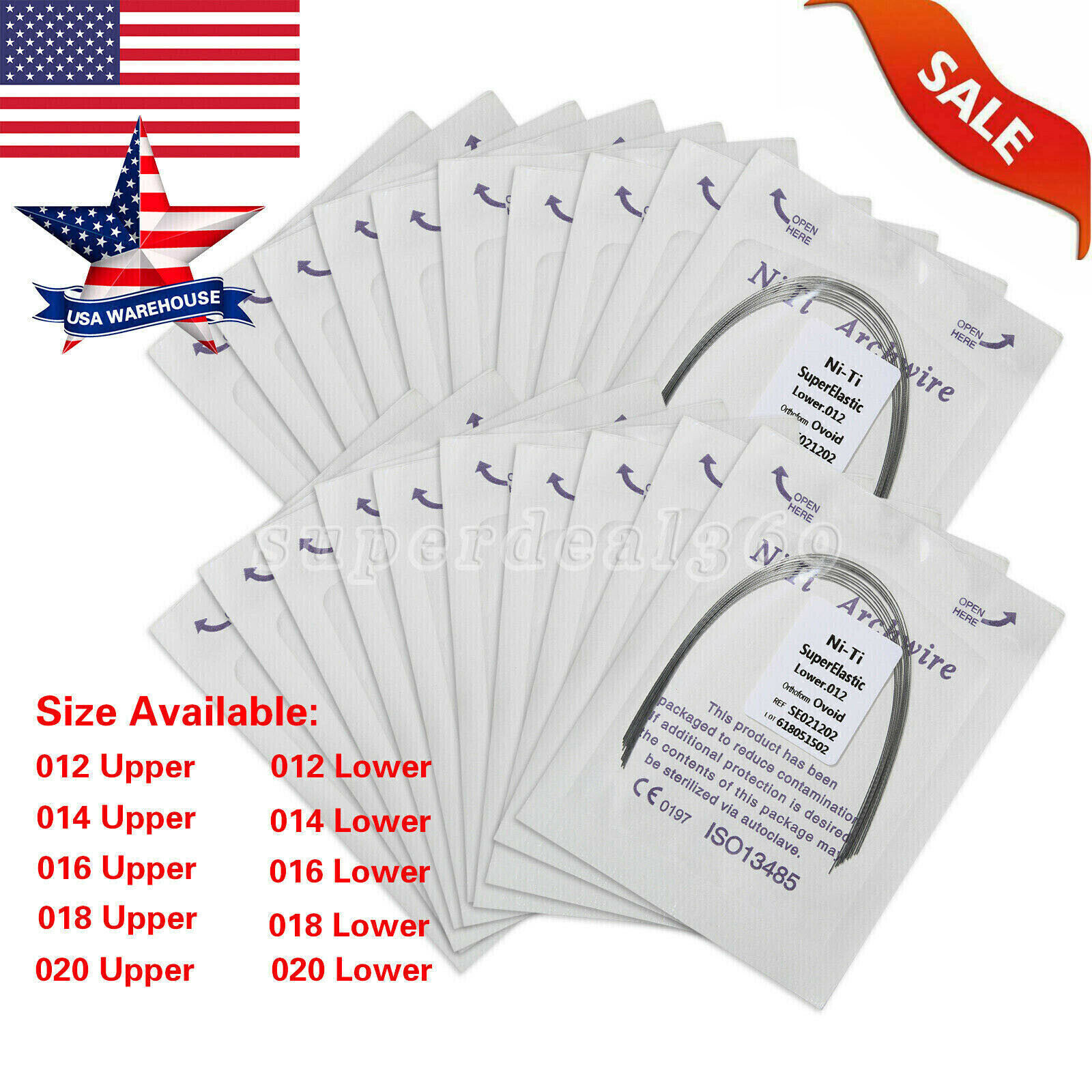 100pcs Dental Arch Wire Round Super Elastic Niti Wires Ovoid Orthodontics Arcs