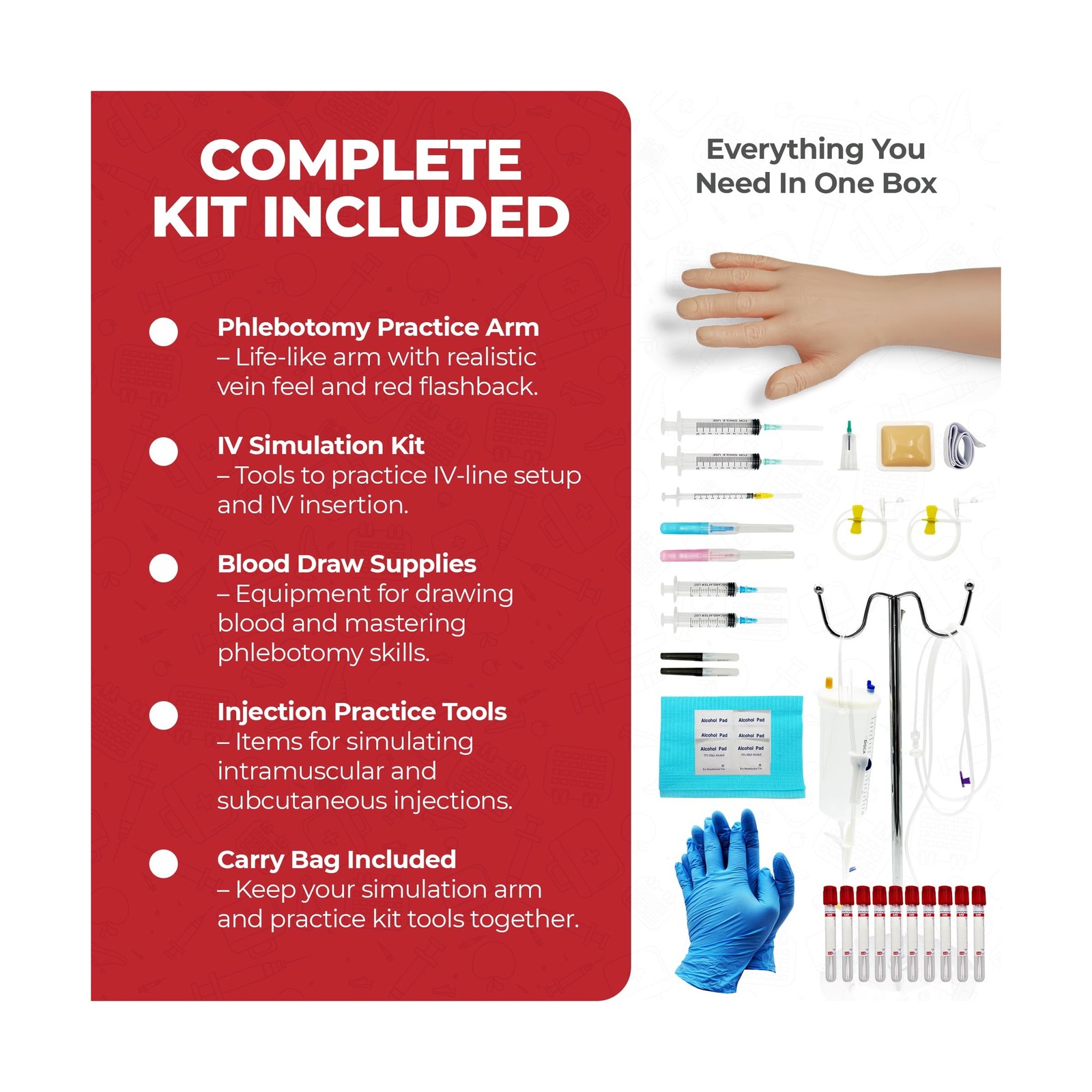 Nurse Kit with Phlebotomy Arm. Practice IV, Phlebotomy, Venipuncture, Injecti…