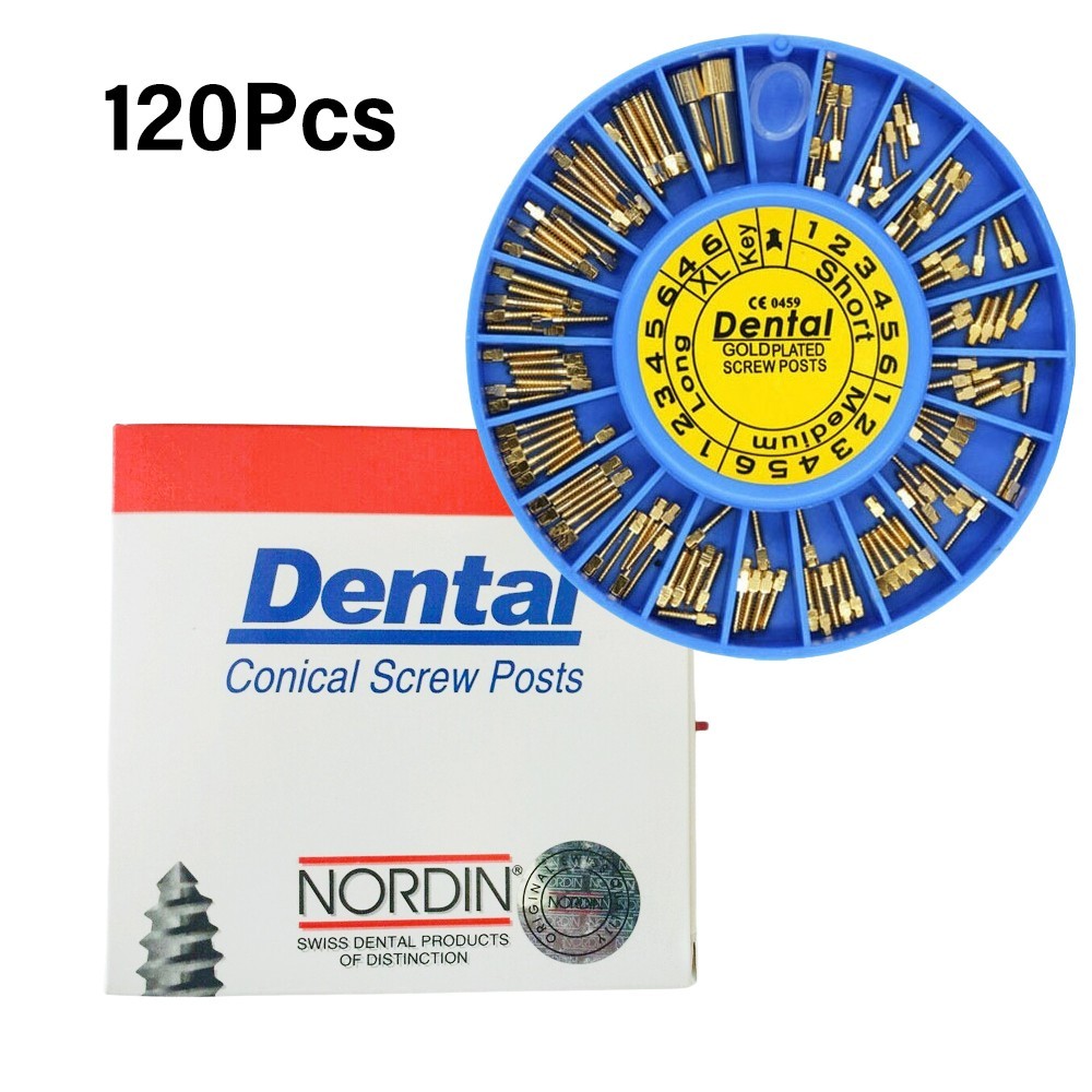 Dental Screw Post Completed Kit Silver/Gold Plated Endo Conical Pins Titannium