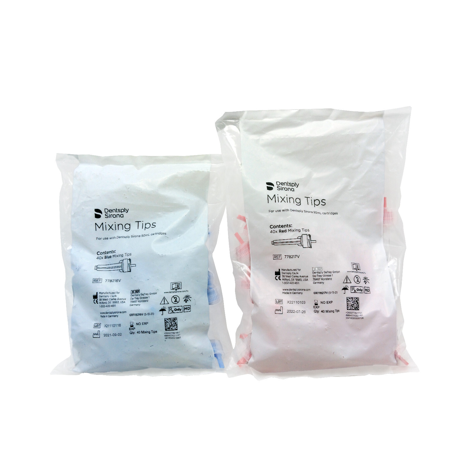 Dentsply Sirona Mixing Tips Red/Blue Use with Sirona 50mL Cartridge and Genie