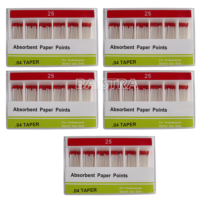 100pcs Dental Absorbent Paper Points 0.04 Taper 25# New For Root Endodontics