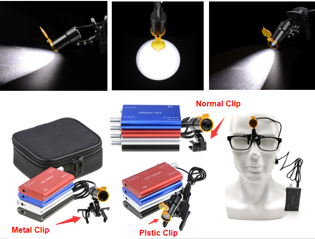 5W Dental Normal/Metal/Plastic Clip High Power LED Headlight DY-007+Light Shield