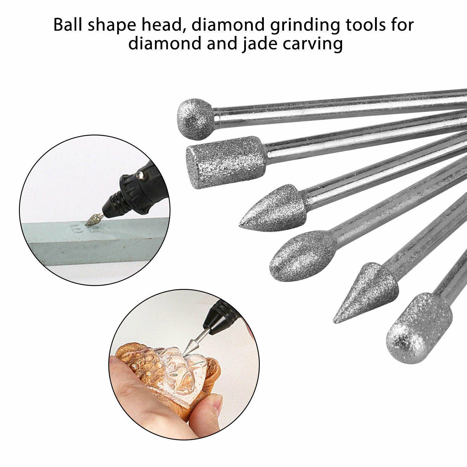 20Pcs 120 Dental Grinding Grit Diamond Burr Set Drill Bits Set for Rotary Tool