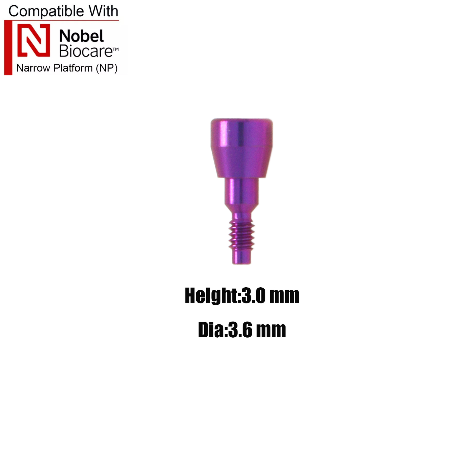 Dental Healing Abutment Cover Screw for ITI, Hiossen, Nobel, NC/RC, Regular/Mini