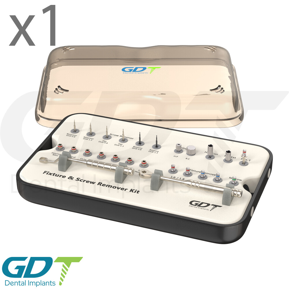 Fixture & Screw Removal Kit Box Dental Remove SOS Instrument Tool Driver Ratchet