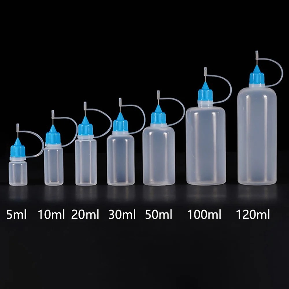 5ml–120ml Plastic Needle Tip Squeeze Bottles Refillable Dropper Oil Glue – NEW
