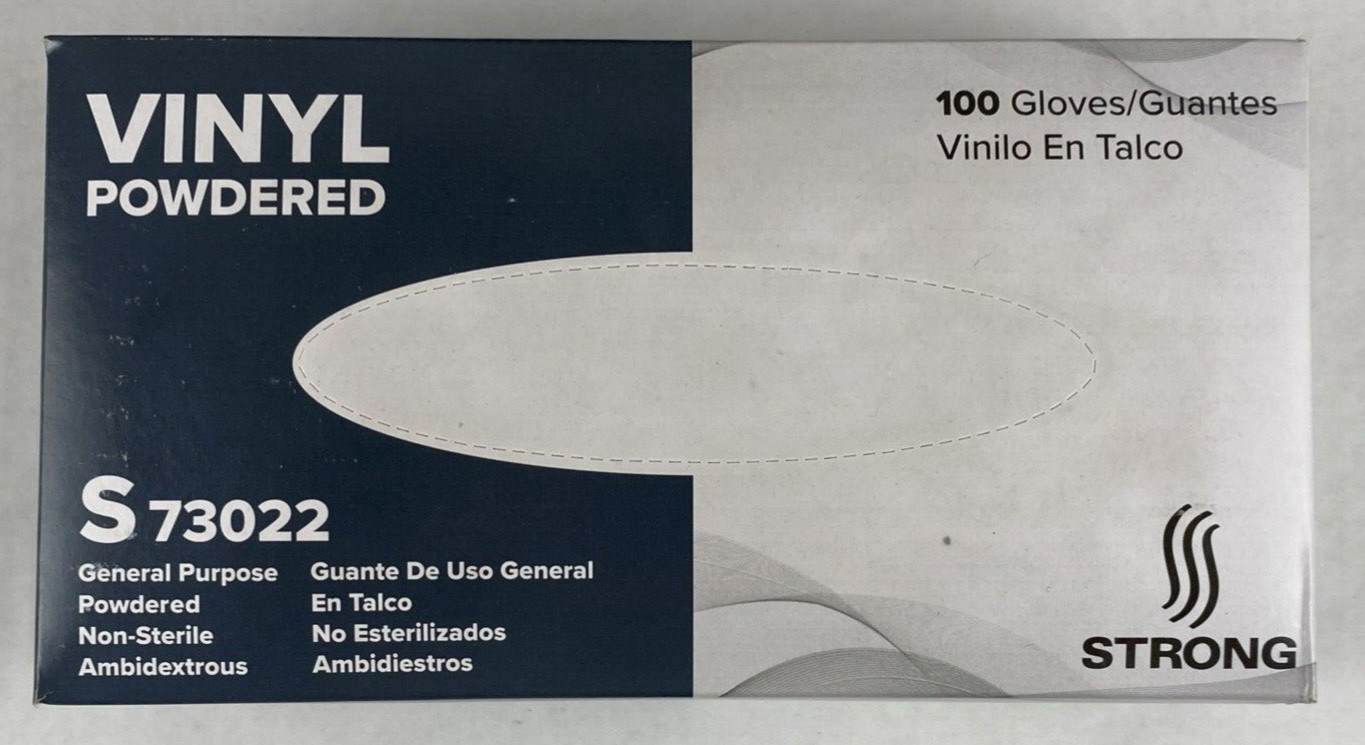 Lot of (9) 100 Count Clear Vinyl Latex-Free Gloves by Strong 73022 Small