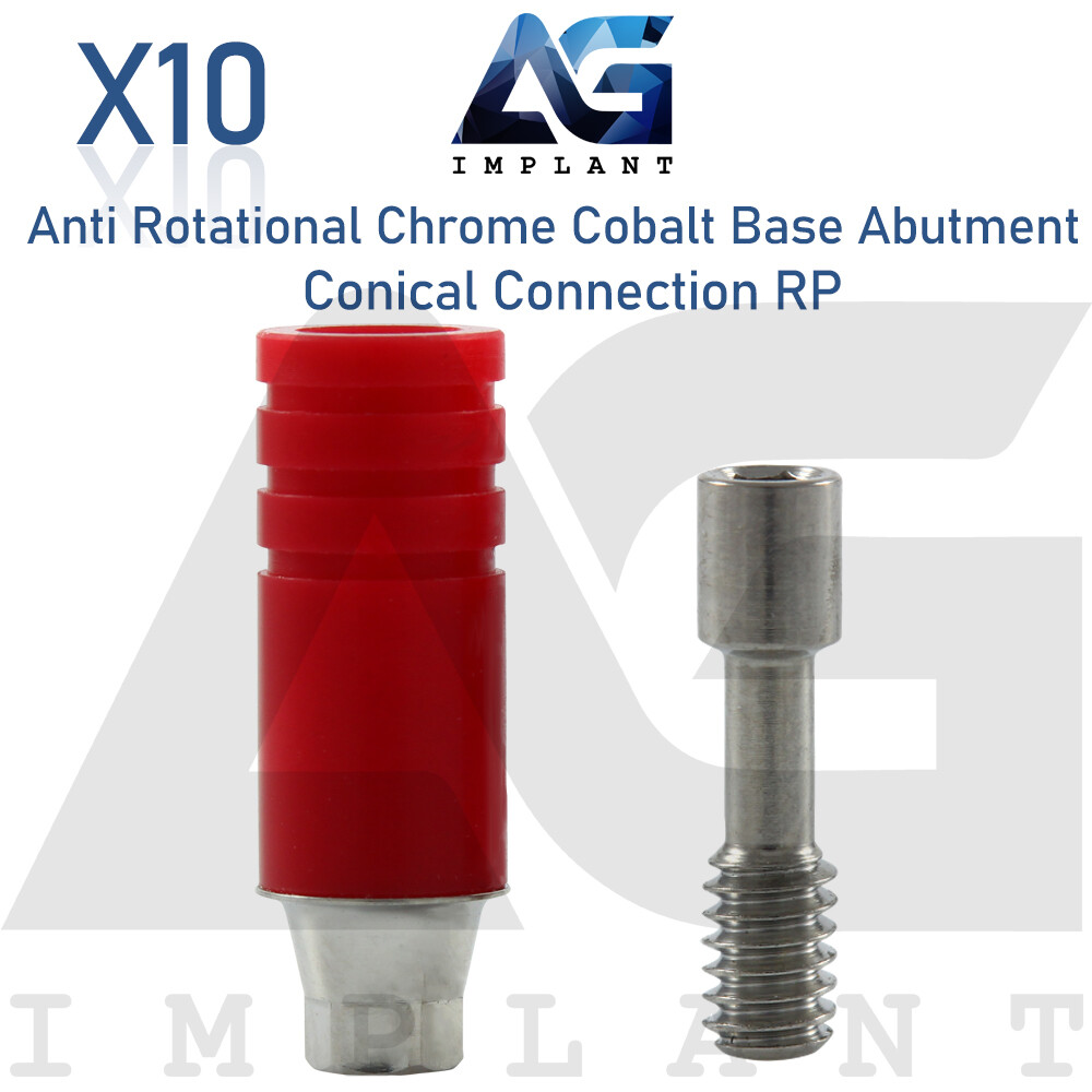 10 Chrome Cobalt Base Anti Rotational RP Conical Connection With Screw 2.65mm