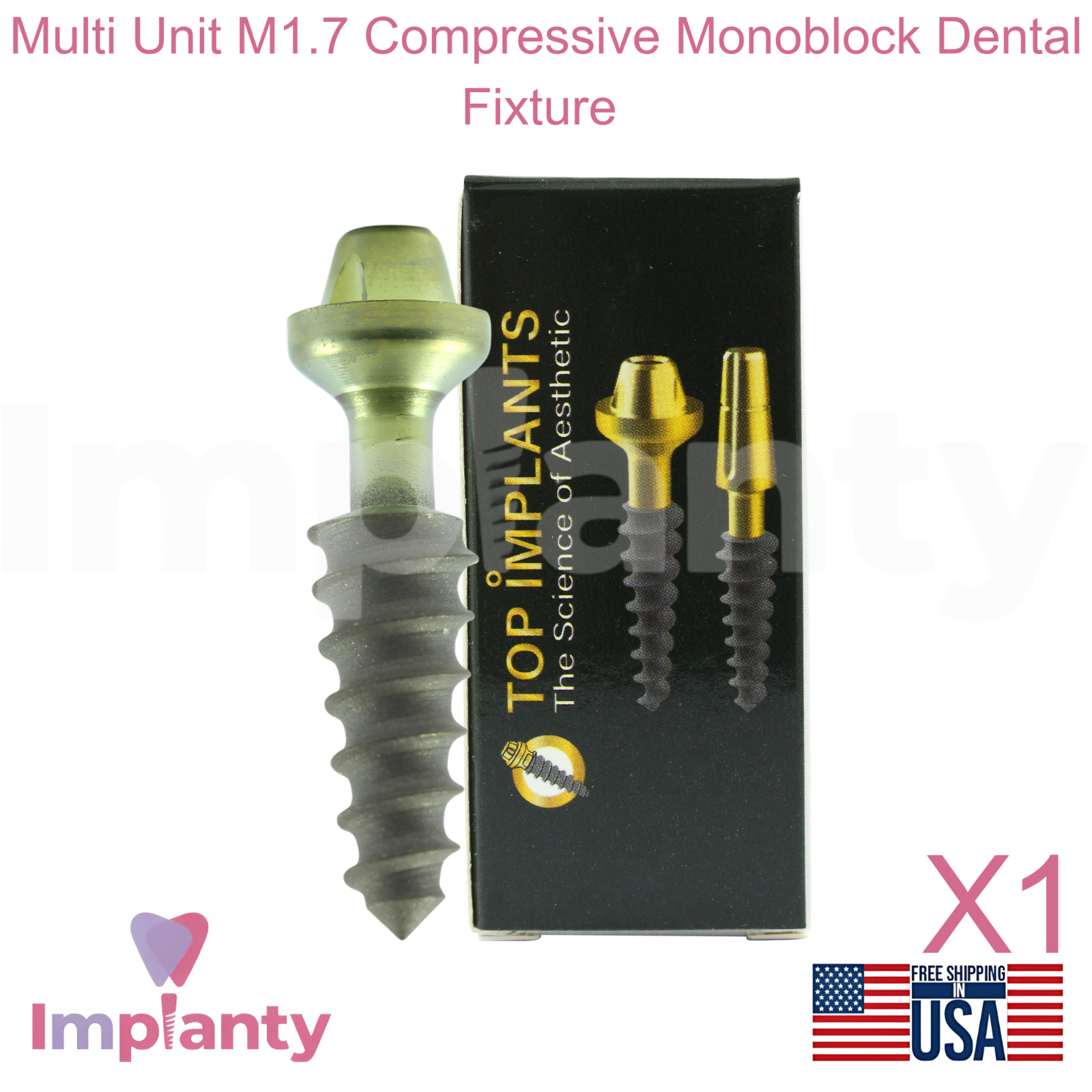Multi Unit M1.7 Compressive Monoblock Dental Fixture Sterile SLA Surface