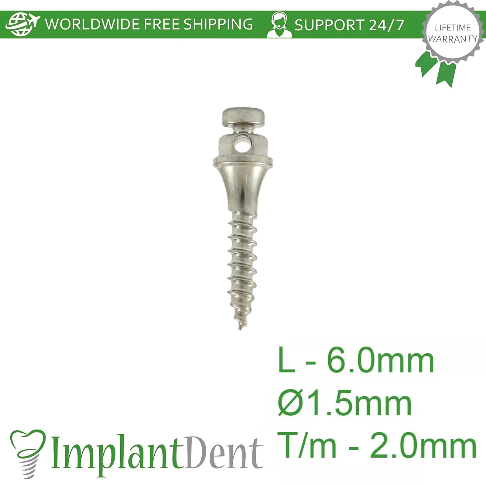 1x Dental Mini-Screw Temp Anchorage Self Drilling Titanium TADs 1.5mm