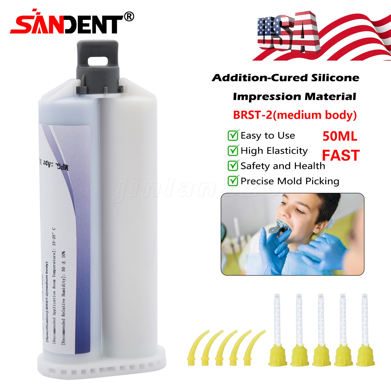 SANDENT MEDIUM BODY Fast SET VPS 50 ML CARTRIDGES IMPRESSION + 5 TIPS