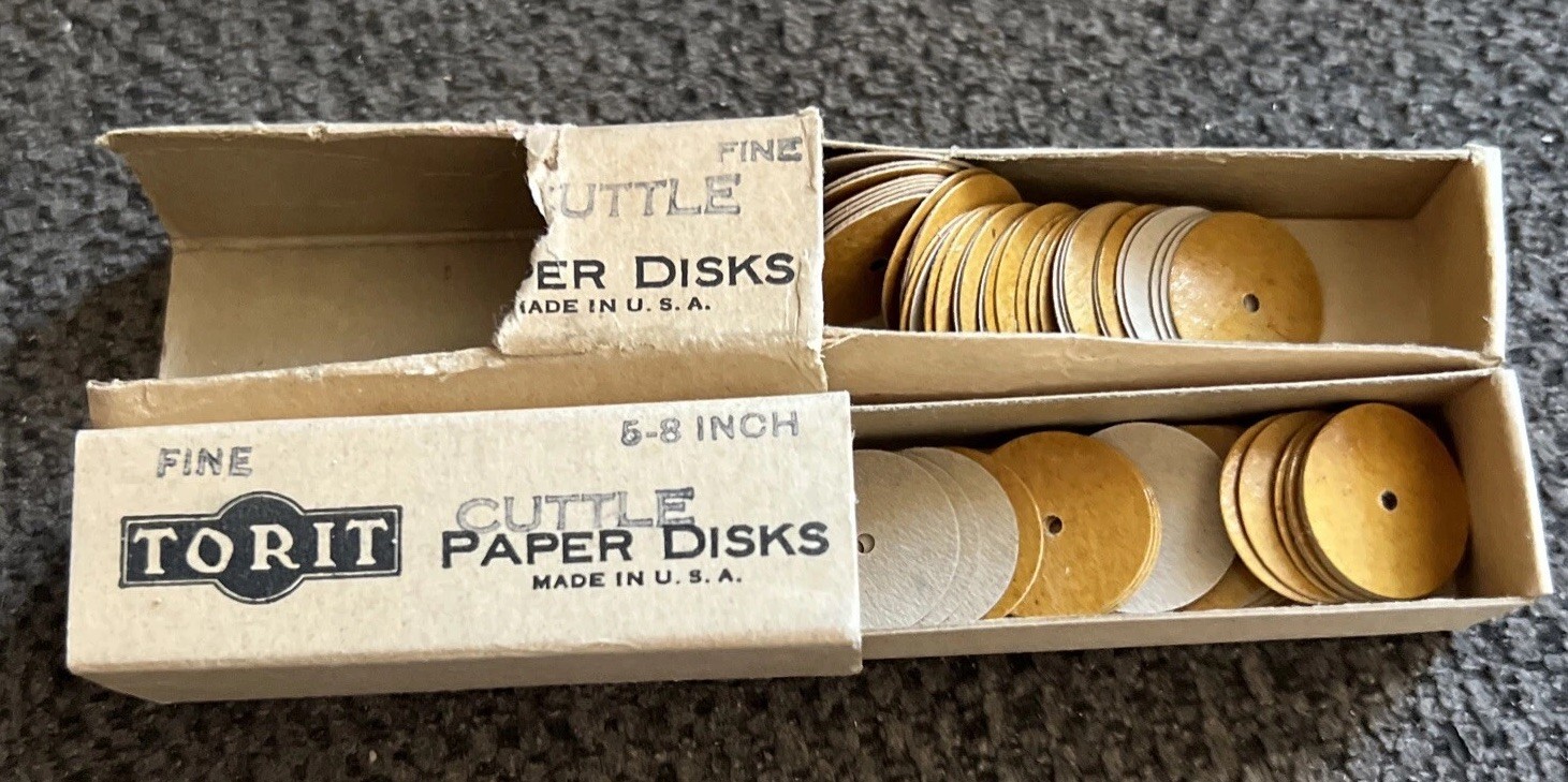 2 Vintage Torit Paper Sand Disks Fine 5-8 Inch