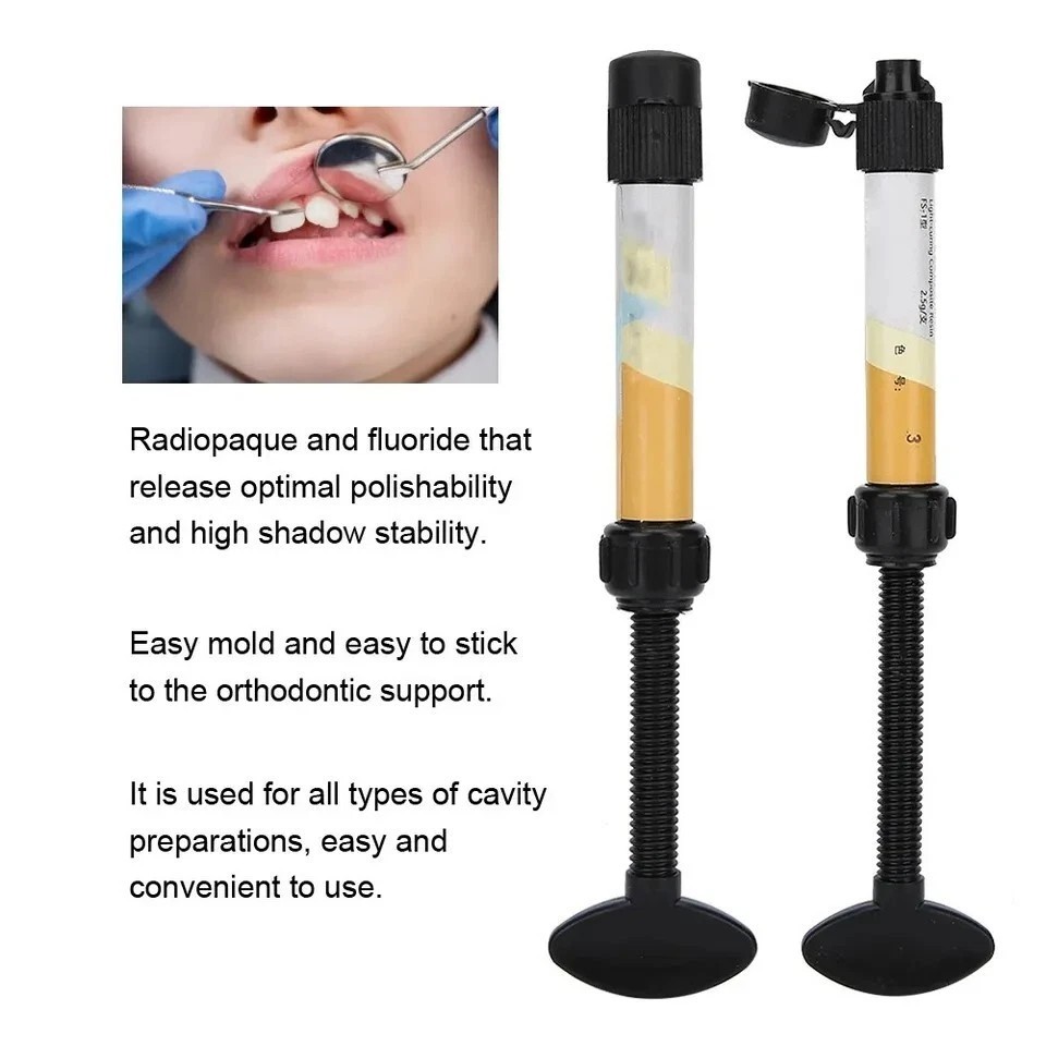 Dental Cement 1 Syringe A2 Natural Shade Teeth resin Filling Materials Dentistr