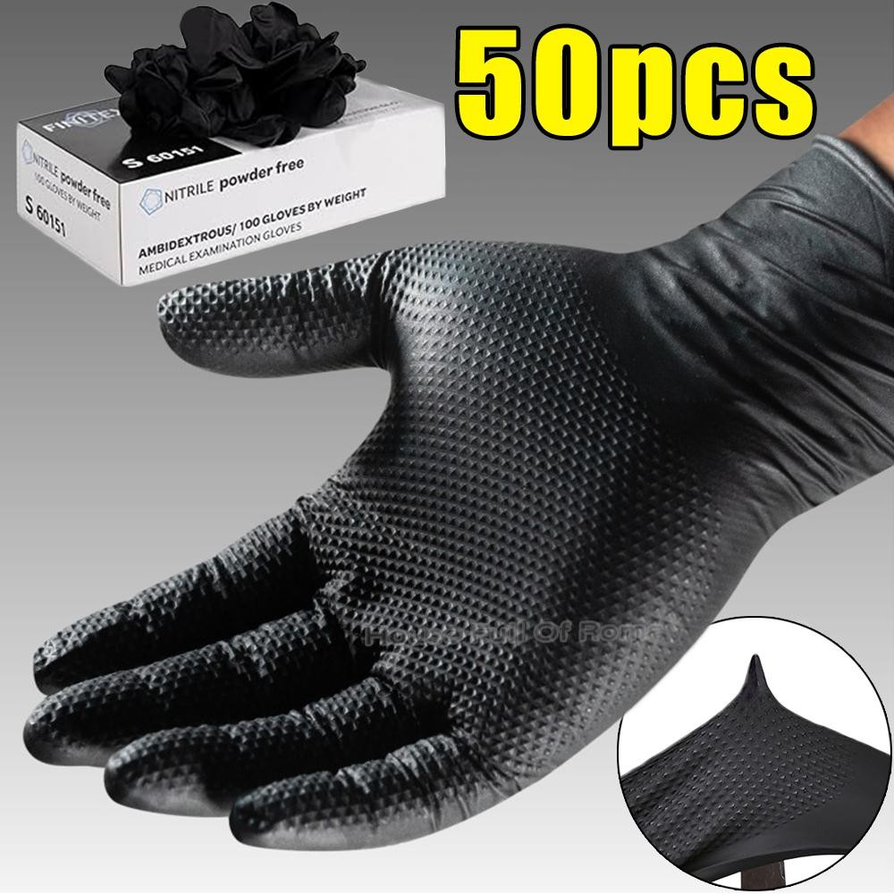 Extra Thick 8mil Nitrile Gloves – Textured, Heavy Duty, Anti-slip, Safe