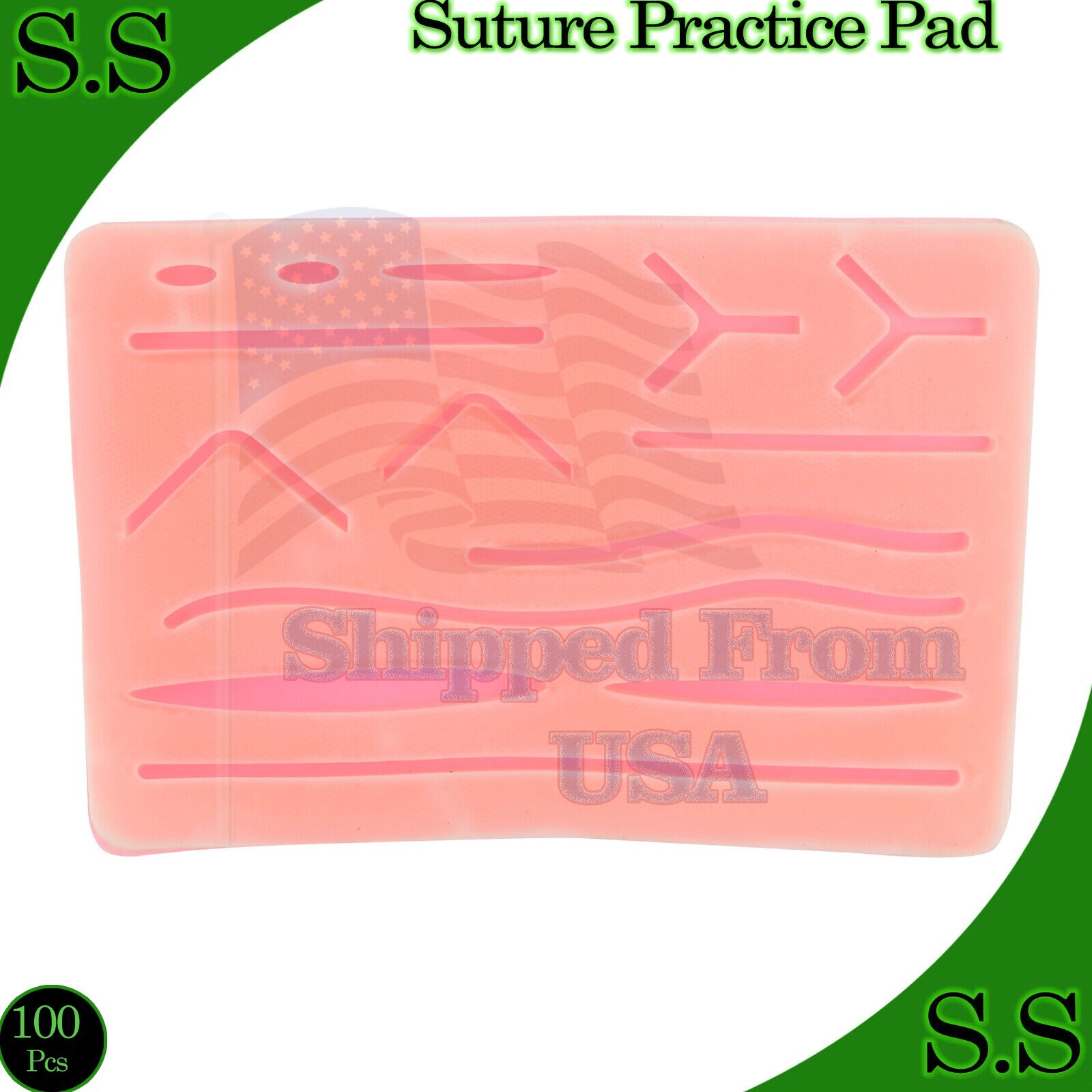 100 Pcs Skin Suture Practice Silicone Pad Wound Simulated Surgical Training Kit