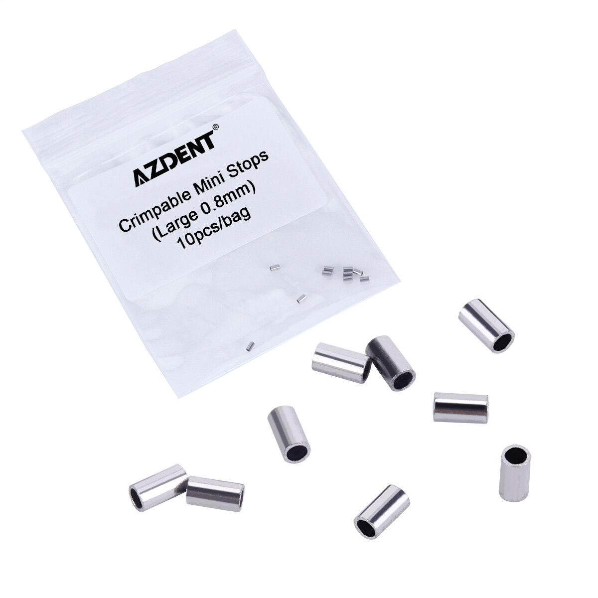 Dental Orthodontic Crimpable Mini Stops 0.5mm/0.8mm fit Round Arch Wire 10pc/bag