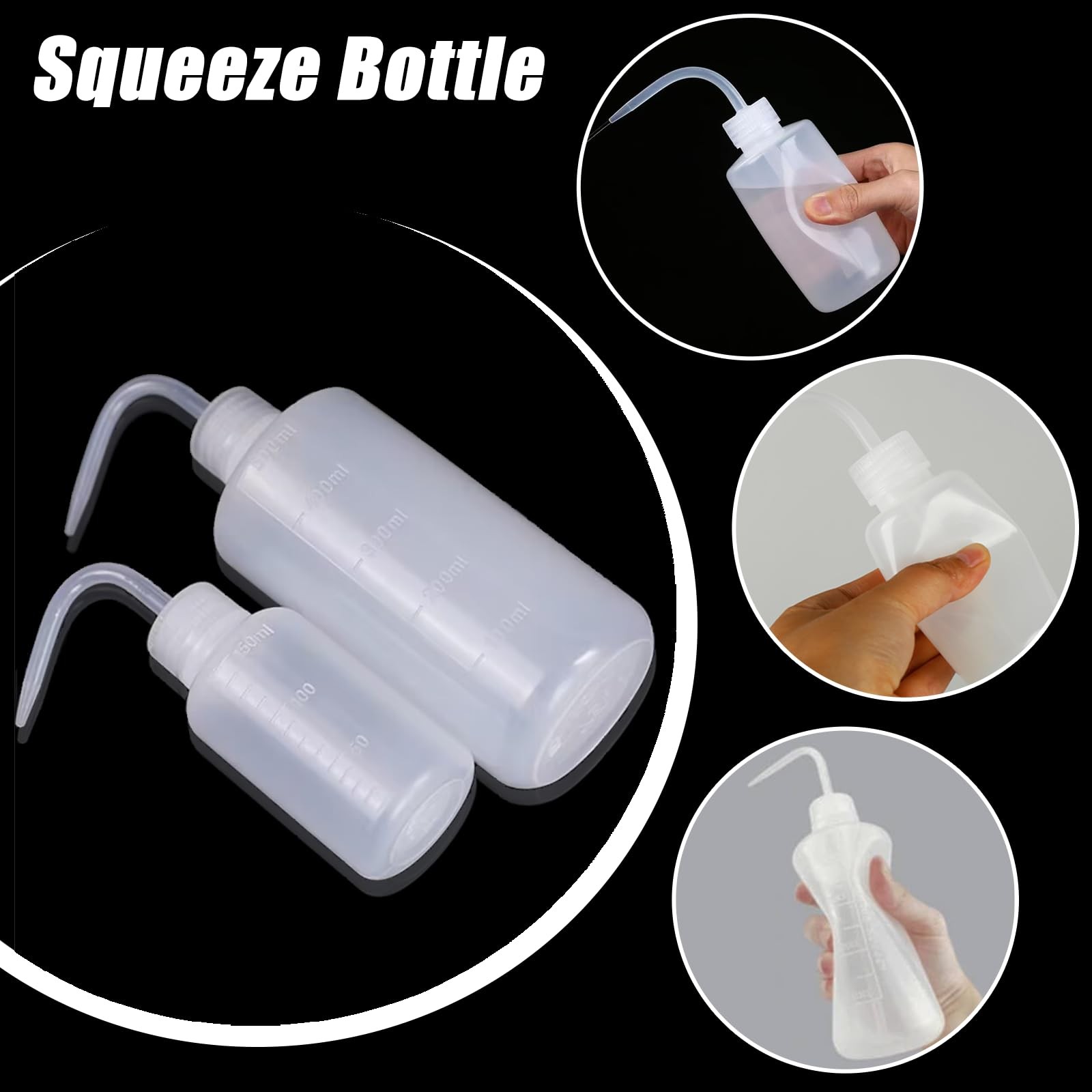 YONGDA Squeeze Bottles 2-Pack (500ml/16.9oz) 500 ml – 2 Pack, clear