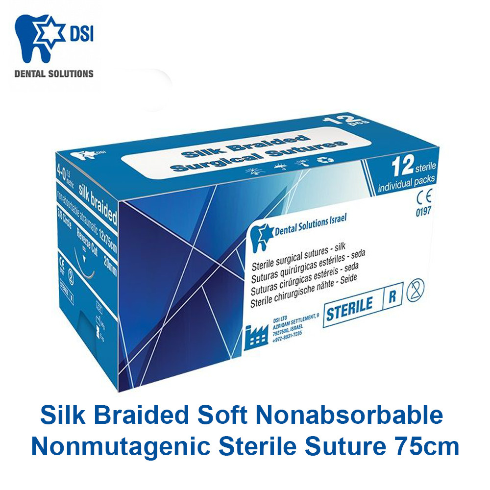 Dental Silk Braided With Silicone Coating Threads 12pcs 75cm/30″ Black